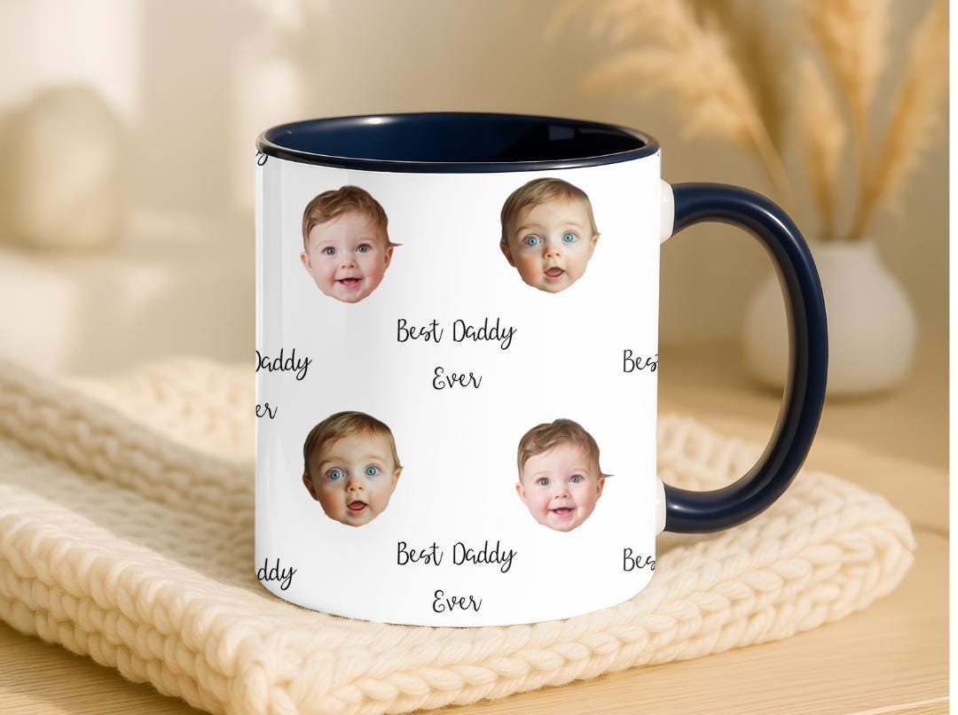 Best Nana Ever Custom Mug with Baby Face • Flower Design Personalized Mug • Gift for Grandma • Mother's Day or Birthday Gift from Grandkids