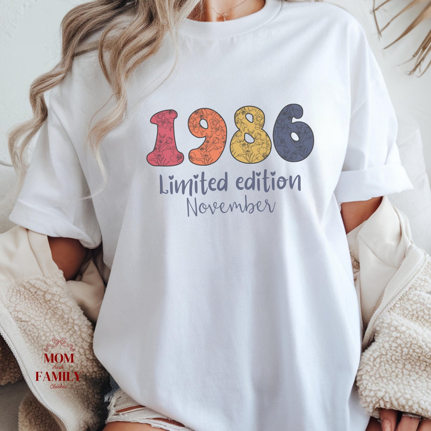 1986 Birthday Sweatshirt, 40th Birthday Gift For Her, Limited Edition 1986 Shirt, Custom Birth Year Crewneck, November Bday