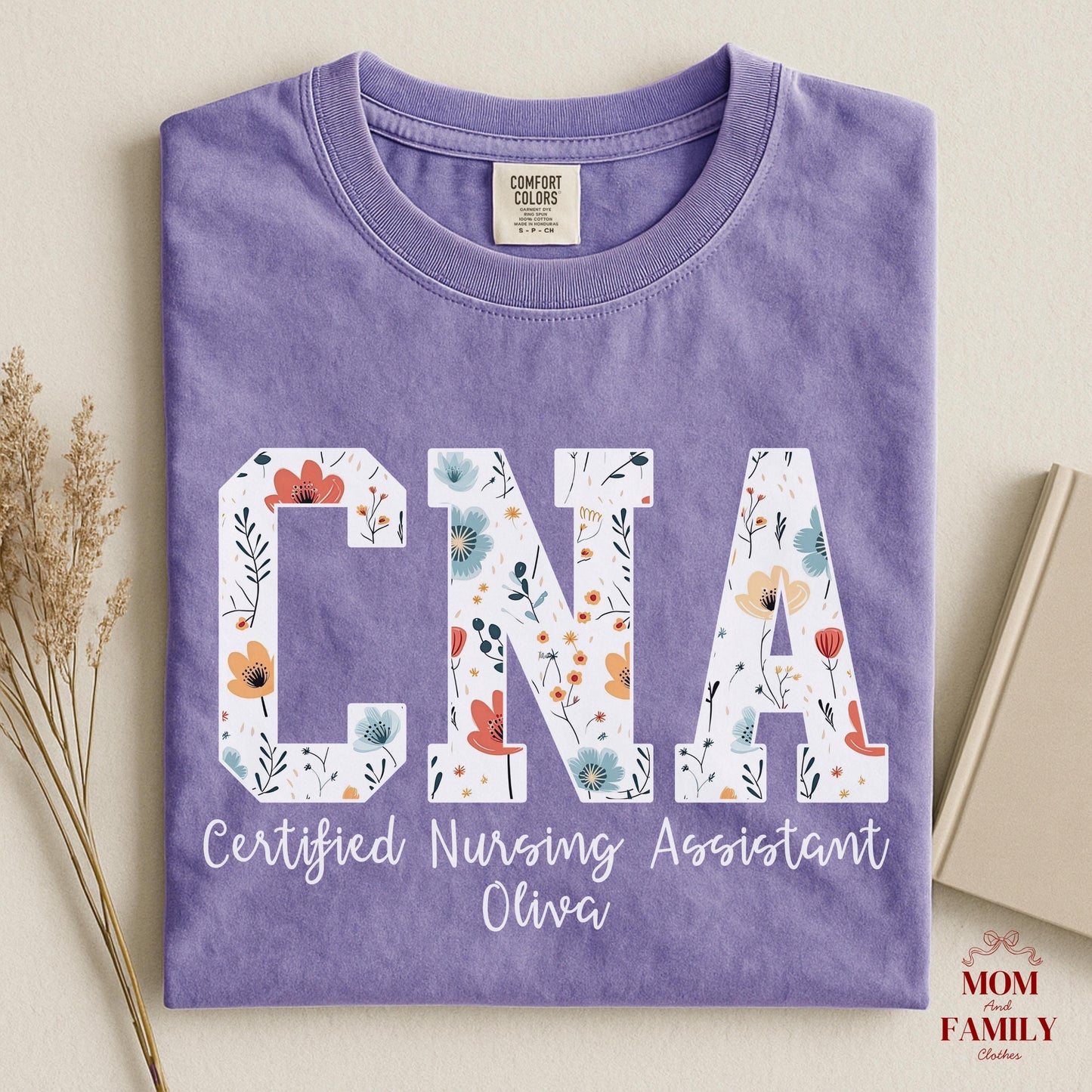 CNA Sweatshirt with Name, Certified Nursing Assistant Floral Crewneck, Personalized Nurse Gift, CNA Appreciation Pullover