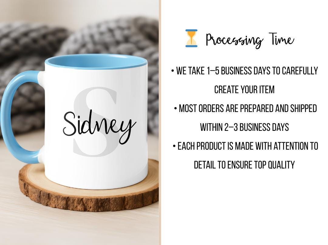 Custom Name & Initial Mug| Personalized Coffee Cup with Name| Monogram Name Mug Gift| Birthday, Christmas, Mother's Day,Bridesmaid Gift Idea