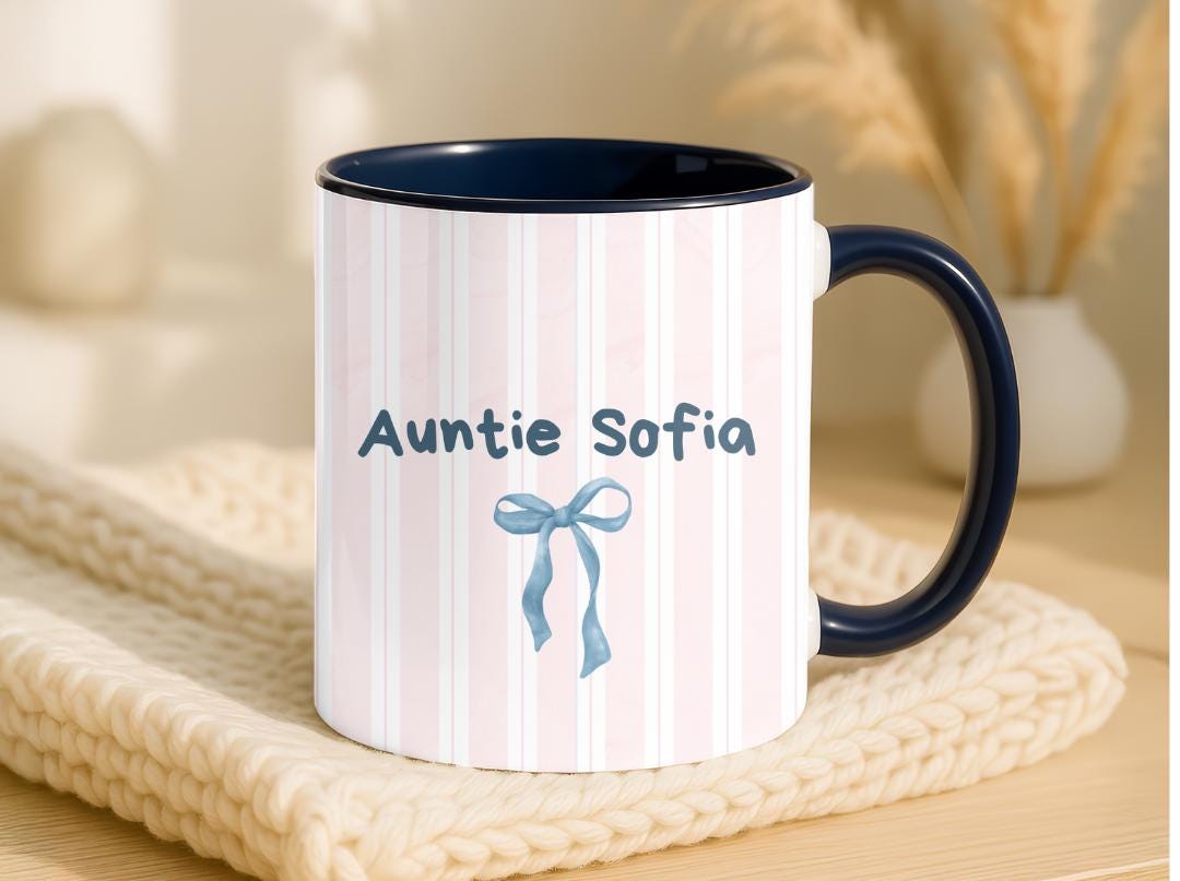 Personalized Auntie Mug Est. 2026, Custom Name Baby Announcement Gift, New Aunt Coffee Cup, Pregnancy Reveal Idea for Sister or Best Friend
