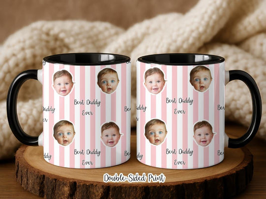 Best Daddy Ever Custom Baby Face Mug | Personalized Photo Mug for Dad | Cute Gift from Baby | New Dad Father’s Day Mug | First Time Dad Gift