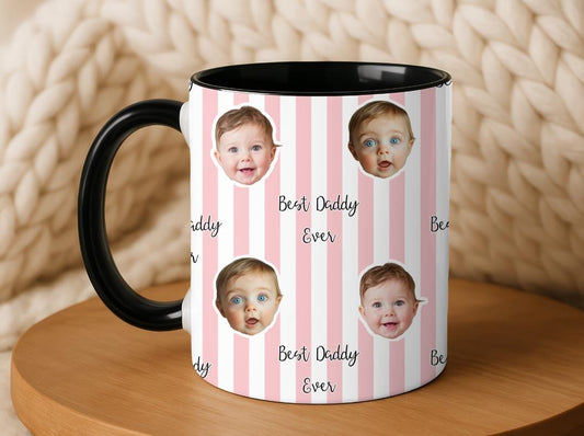 Best Daddy Ever Custom Baby Face Mug | Personalized Photo Mug for Dad | Cute Gift from Baby | New Dad Father’s Day Mug | First Time Dad Gift