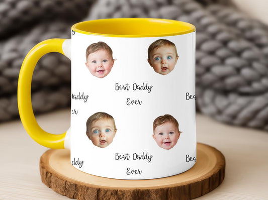 Best Nana Ever Custom Mug with Baby Face • Flower Design Personalized Mug • Gift for Grandma • Mother's Day or Birthday Gift from Grandkids