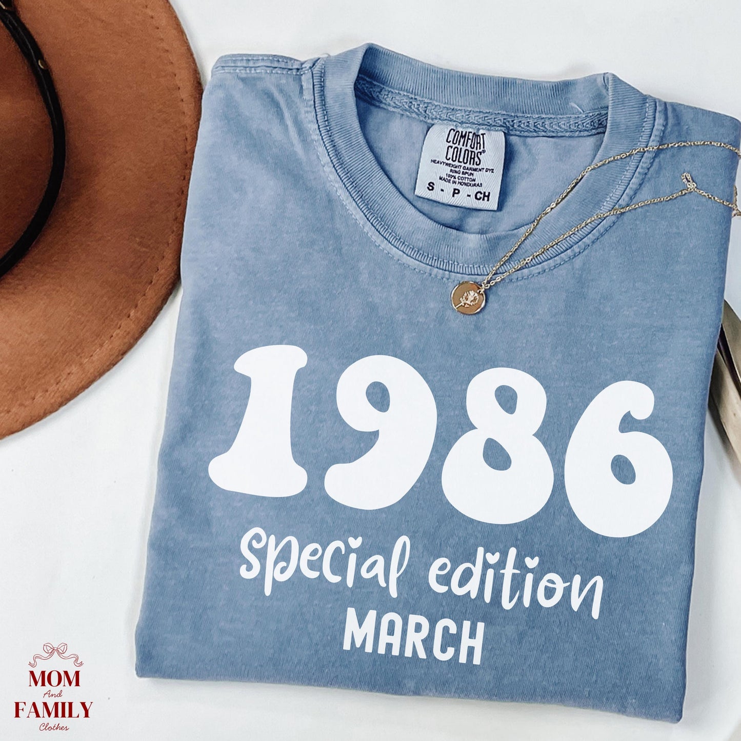 1986 Birthday Shirt, 40th Birthday Gift, Vintage 1986 Sweatshirt, Custom Year Hoodie, Born In 1986 Retro March Edition