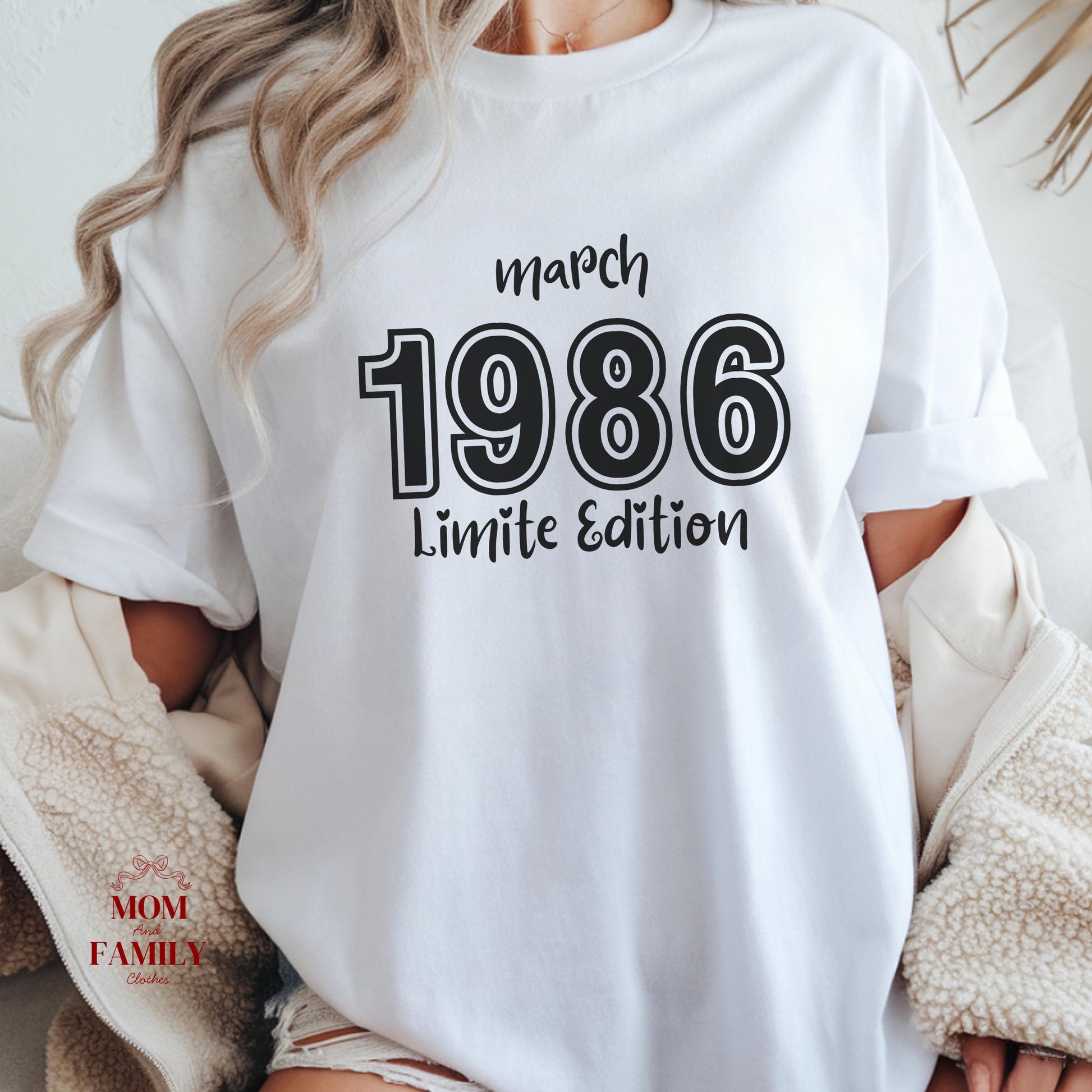 1986 Birthday Shirt, 40th Birthday Gift, Vintage 1986 Sweatshirt, Custom Year Hoodie, Born In 1986 Retro March Edition
