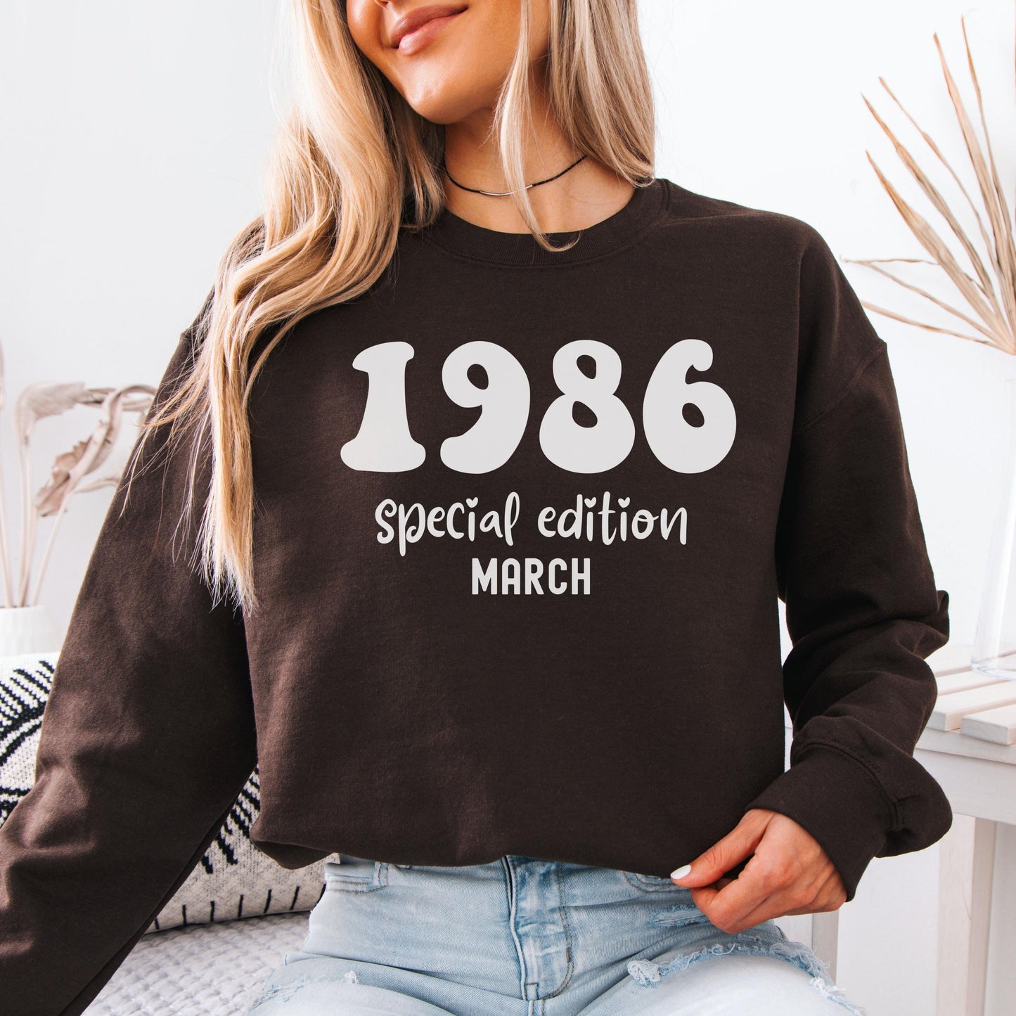 1986 Birthday Shirt, 40th Birthday Gift, Vintage 1986 Sweatshirt, Custom Year Hoodie, Born In 1986 Retro March Edition