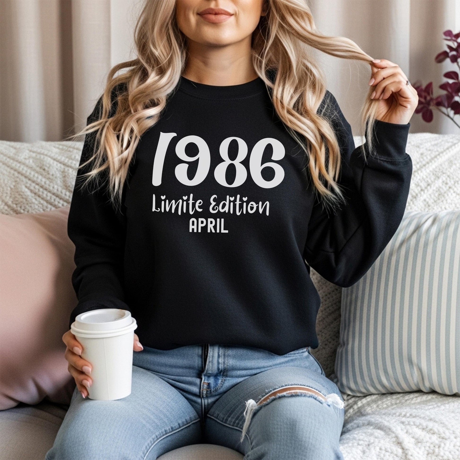 1986 Birthday Shirt, 40th Birthday Gift, Vintage 1986 Sweatshirt, Custom Year Hoodie, Born In 1986 Retro March Edition