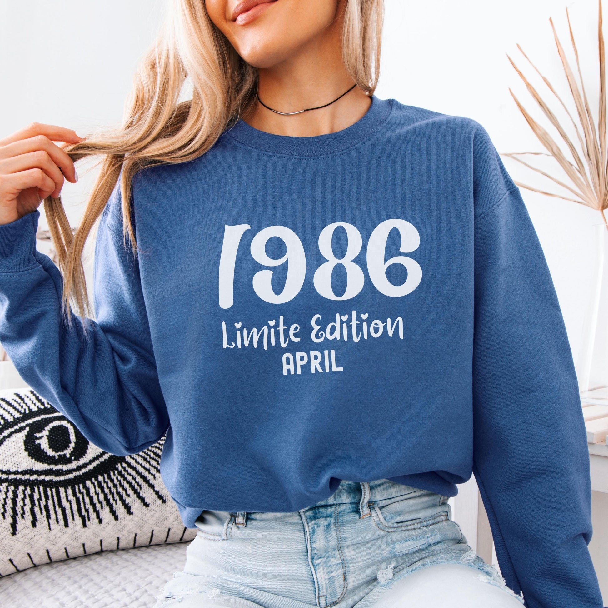 1986 Birthday Shirt, 40th Birthday Gift, Vintage 1986 Sweatshirt, Custom Year Hoodie, Born In 1986 Retro March Edition