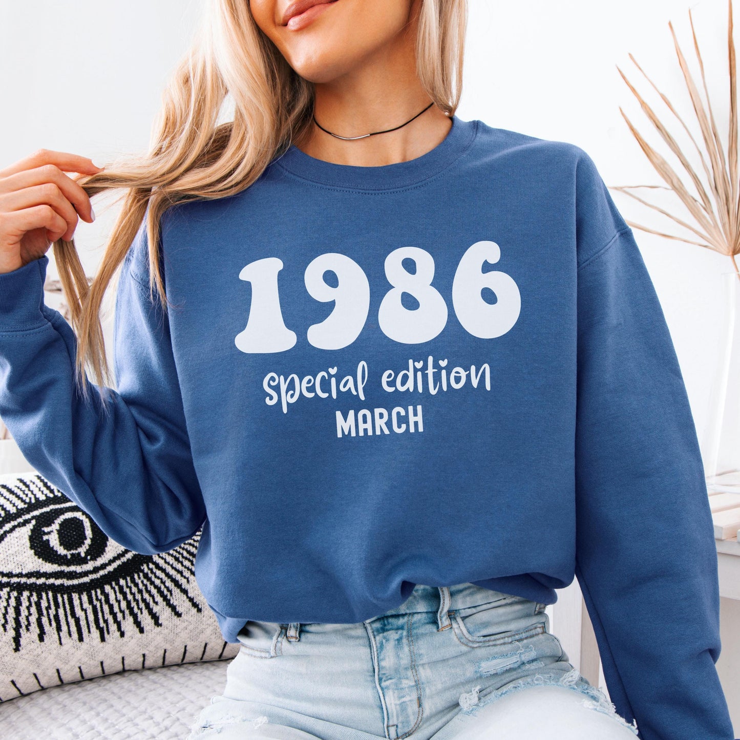 1986 Birthday Shirt, 40th Birthday Gift, Vintage 1986 Sweatshirt, Custom Year Hoodie, Born In 1986 Retro March Edition