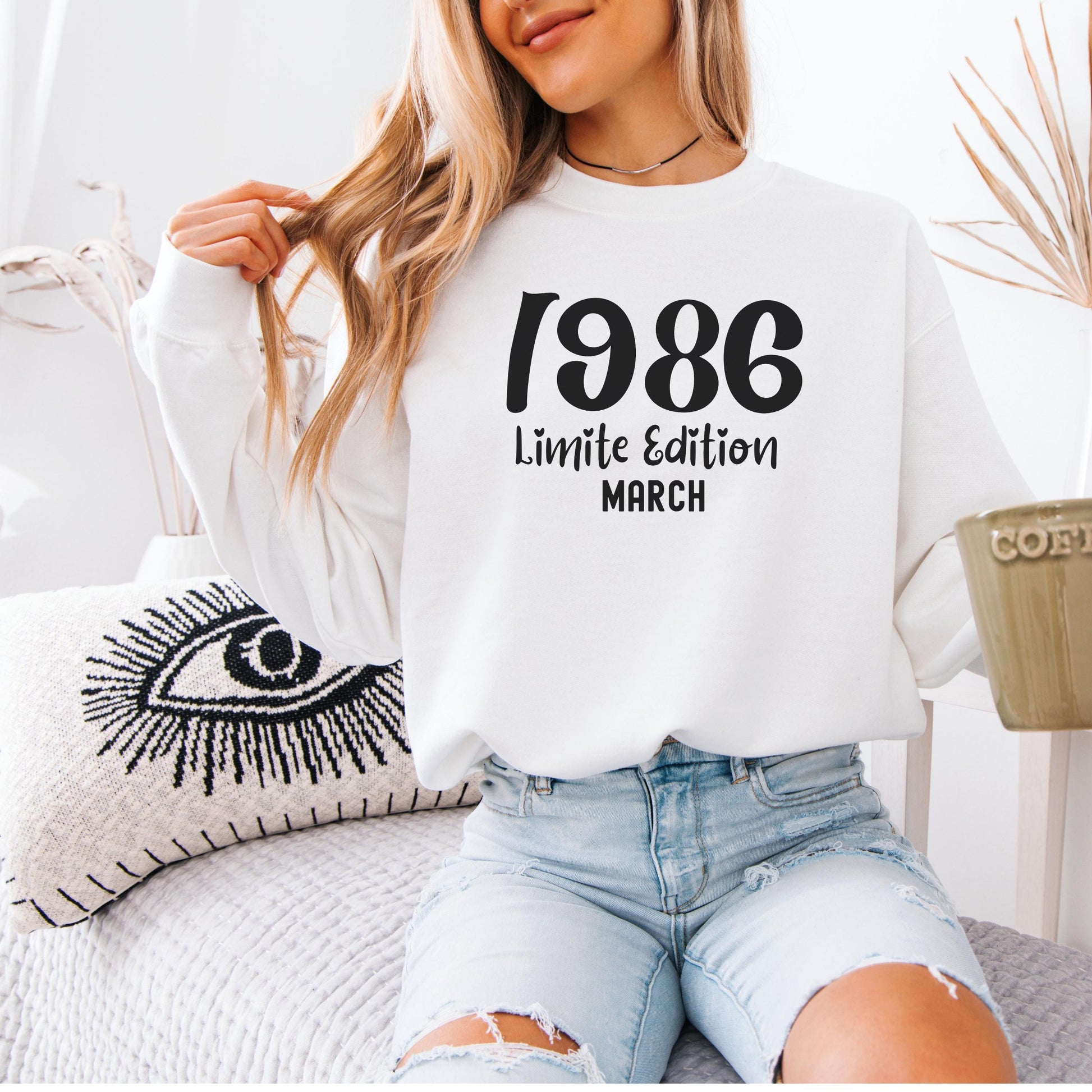 1986 Birthday Shirt, 40th Birthday Gift, Vintage 1986 Sweatshirt, Custom Year Hoodie, Born In 1986 Retro March Edition