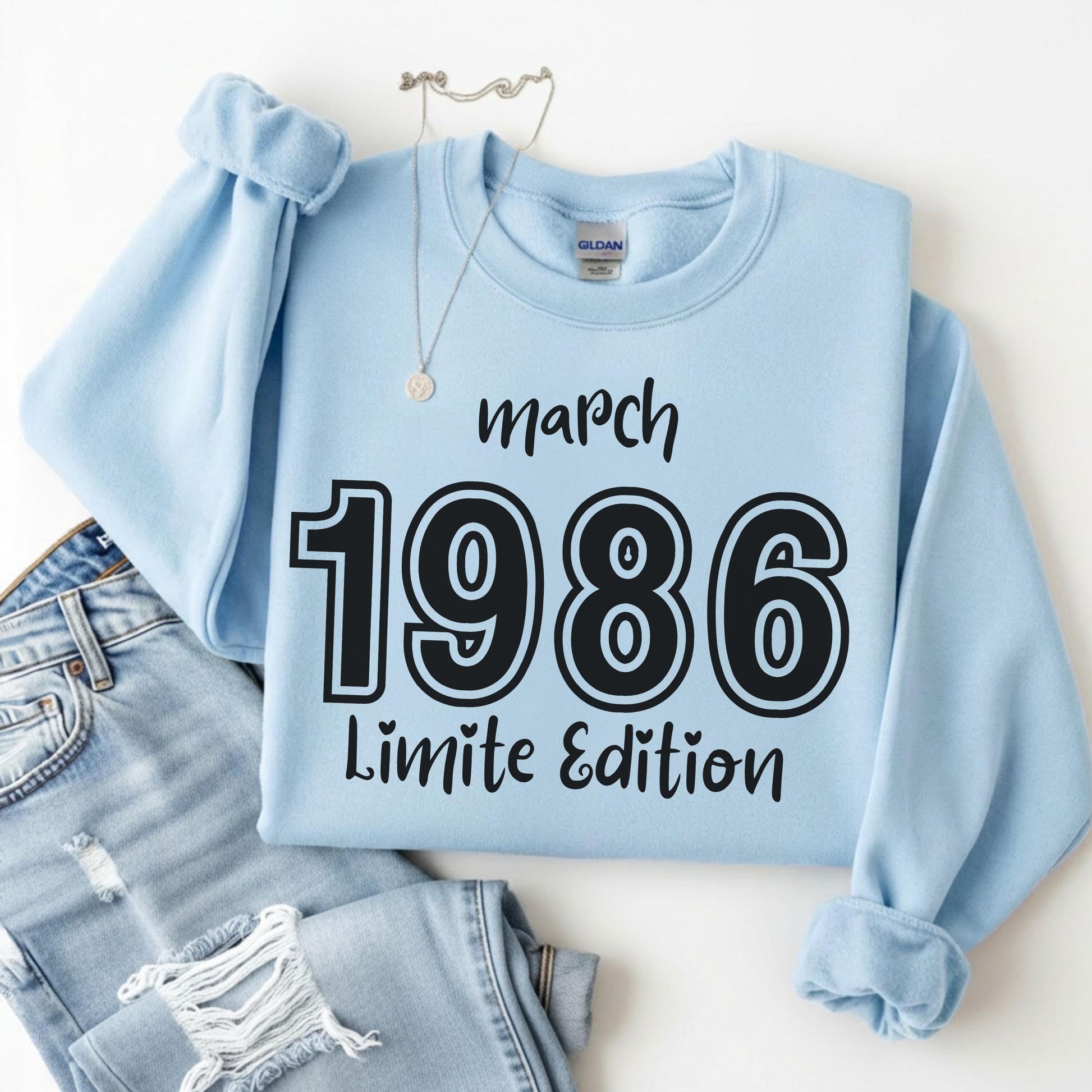 1986 Birthday Shirt, 40th Birthday Gift, Vintage 1986 Sweatshirt, Custom Year Hoodie, Born In 1986 Retro March Edition