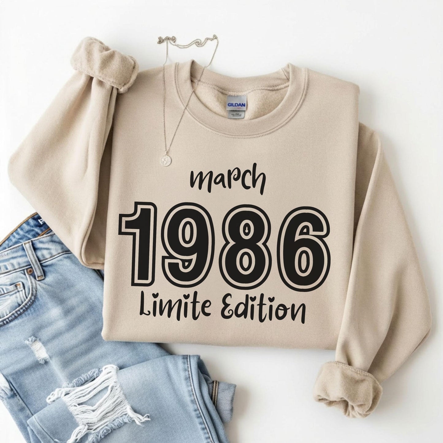 1986 Birthday Shirt, 40th Birthday Gift, Vintage 1986 Sweatshirt, Custom Year Hoodie, Born In 1986 Retro March Edition