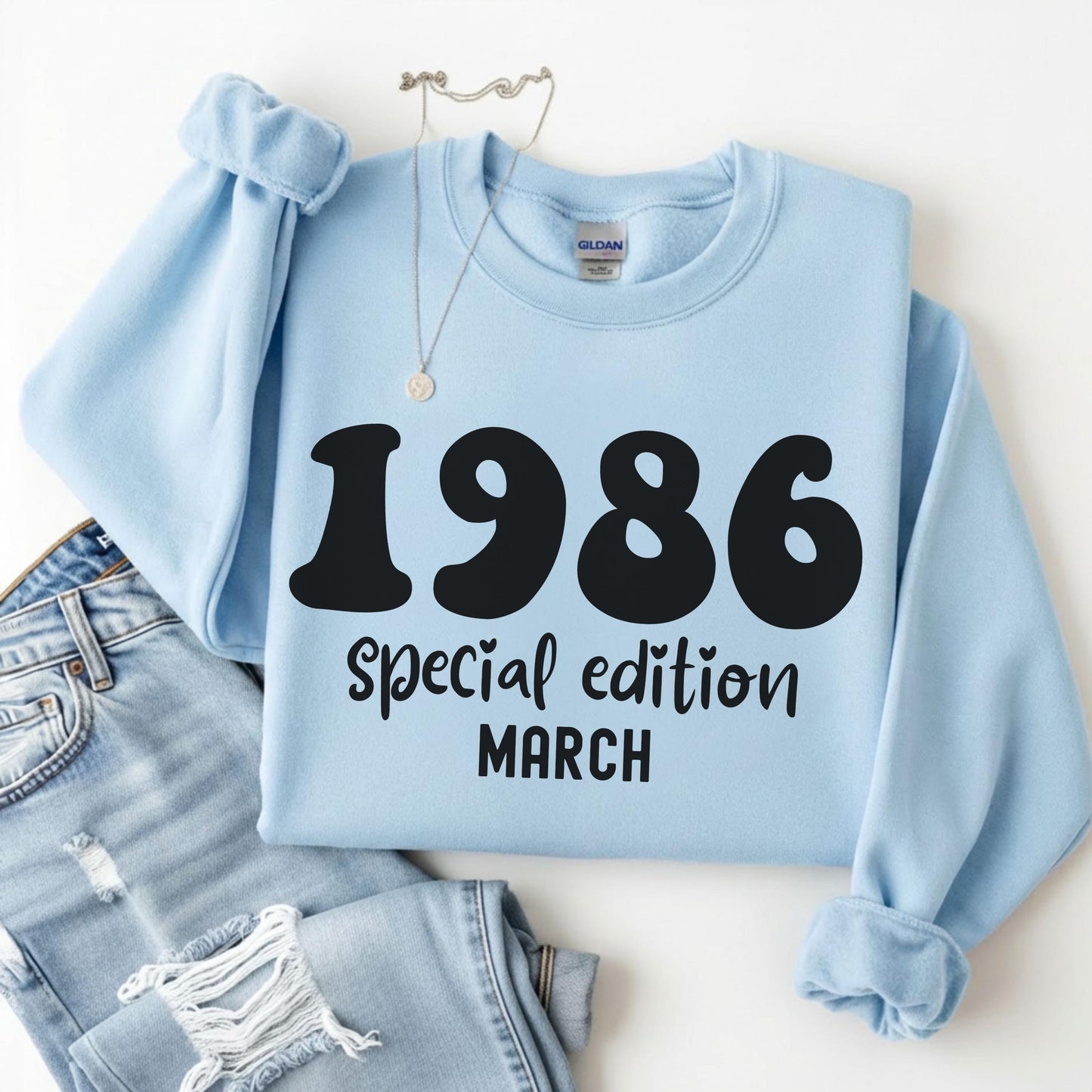 1986 Birthday Shirt, 40th Birthday Gift, Vintage 1986 Sweatshirt, Custom Year Hoodie, Born In 1986 Retro March Edition