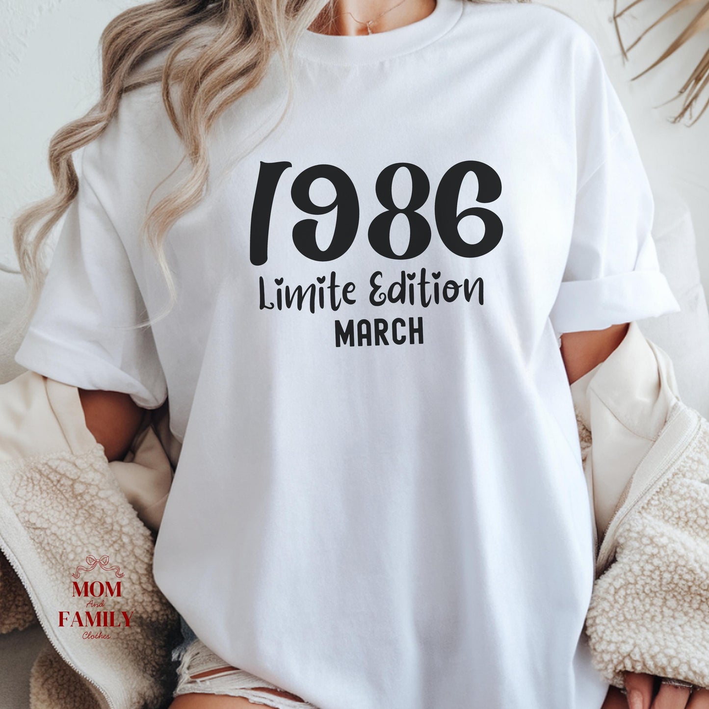 1986 Birthday Shirt, 40th Birthday Gift, Vintage 1986 Sweatshirt, Custom Year Hoodie, Born In 1986 Retro March Edition