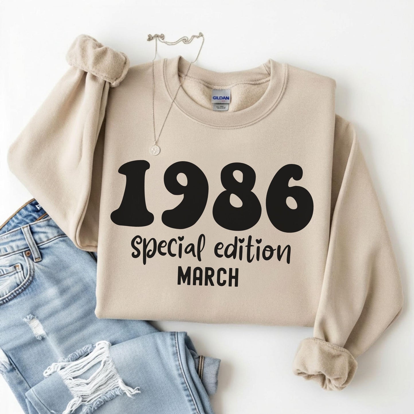 1986 Birthday Shirt, 40th Birthday Gift, Vintage 1986 Sweatshirt, Custom Year Hoodie, Born In 1986 Retro March Edition