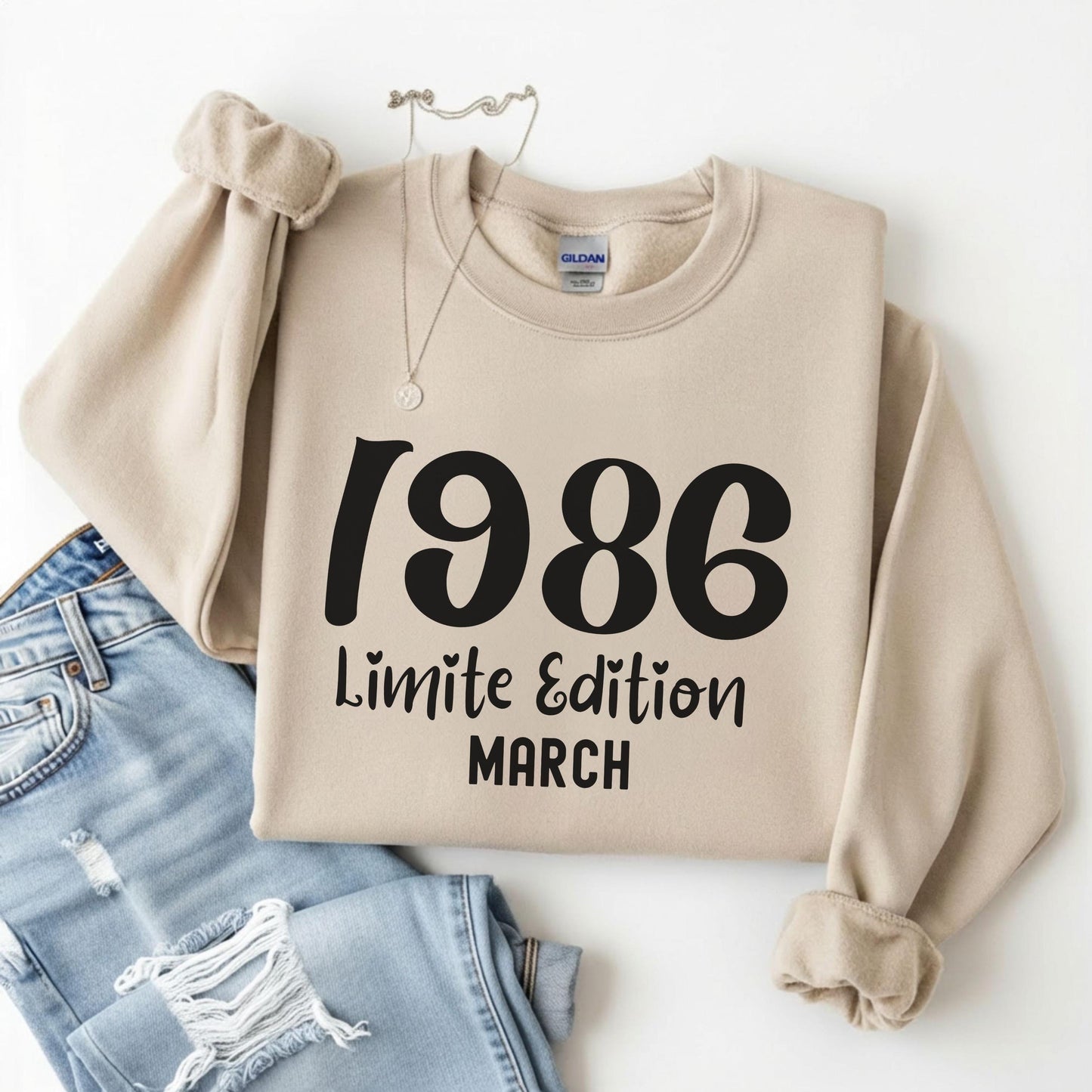 1986 Birthday Shirt, 40th Birthday Gift, Vintage 1986 Sweatshirt, Custom Year Hoodie, Born In 1986 Retro March Edition