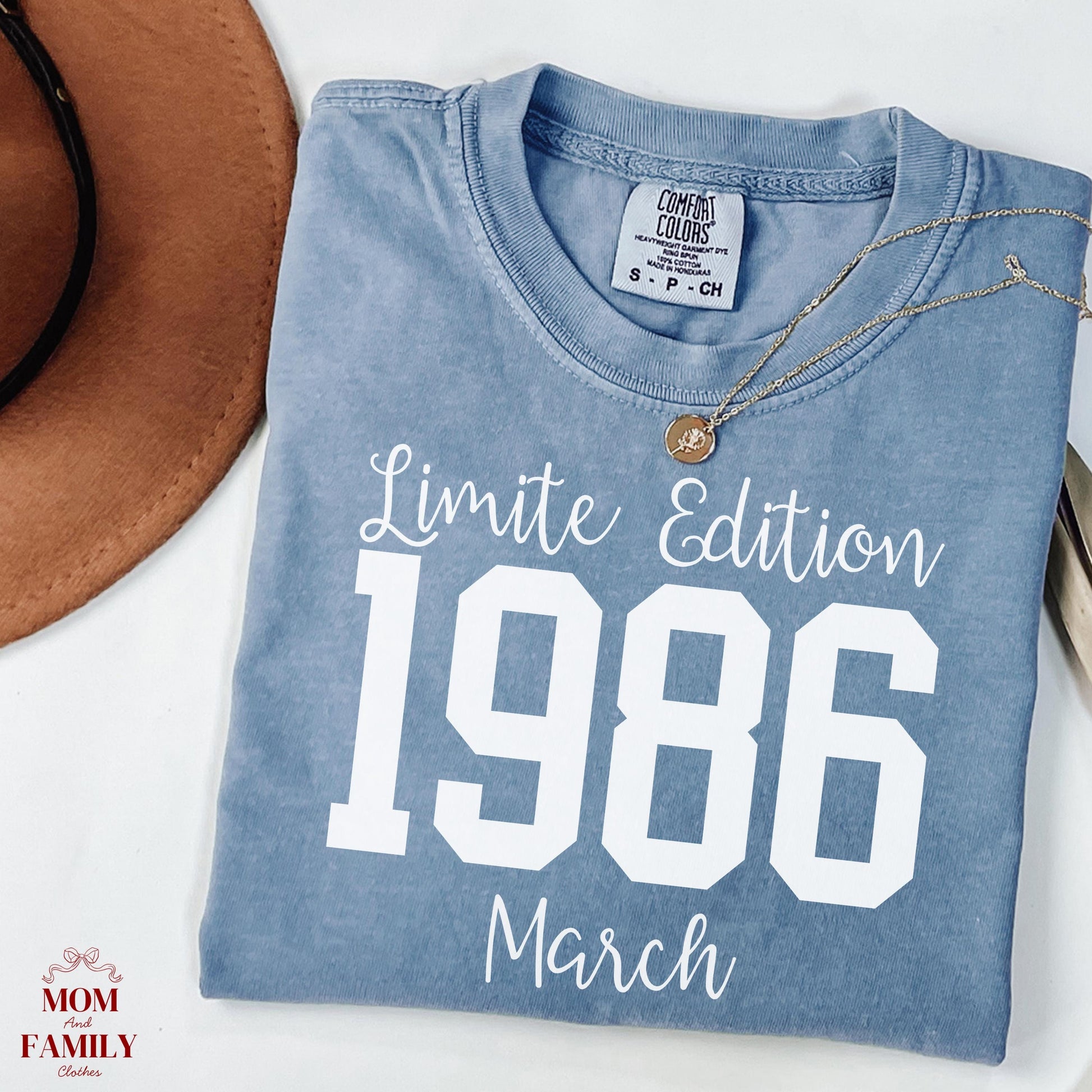 1986 Birthday Shirt, 40th Birthday Gift, Vintage 1986 Sweatshirt, Custom Year Hoodie, Born In 1986 Retro March Edition
