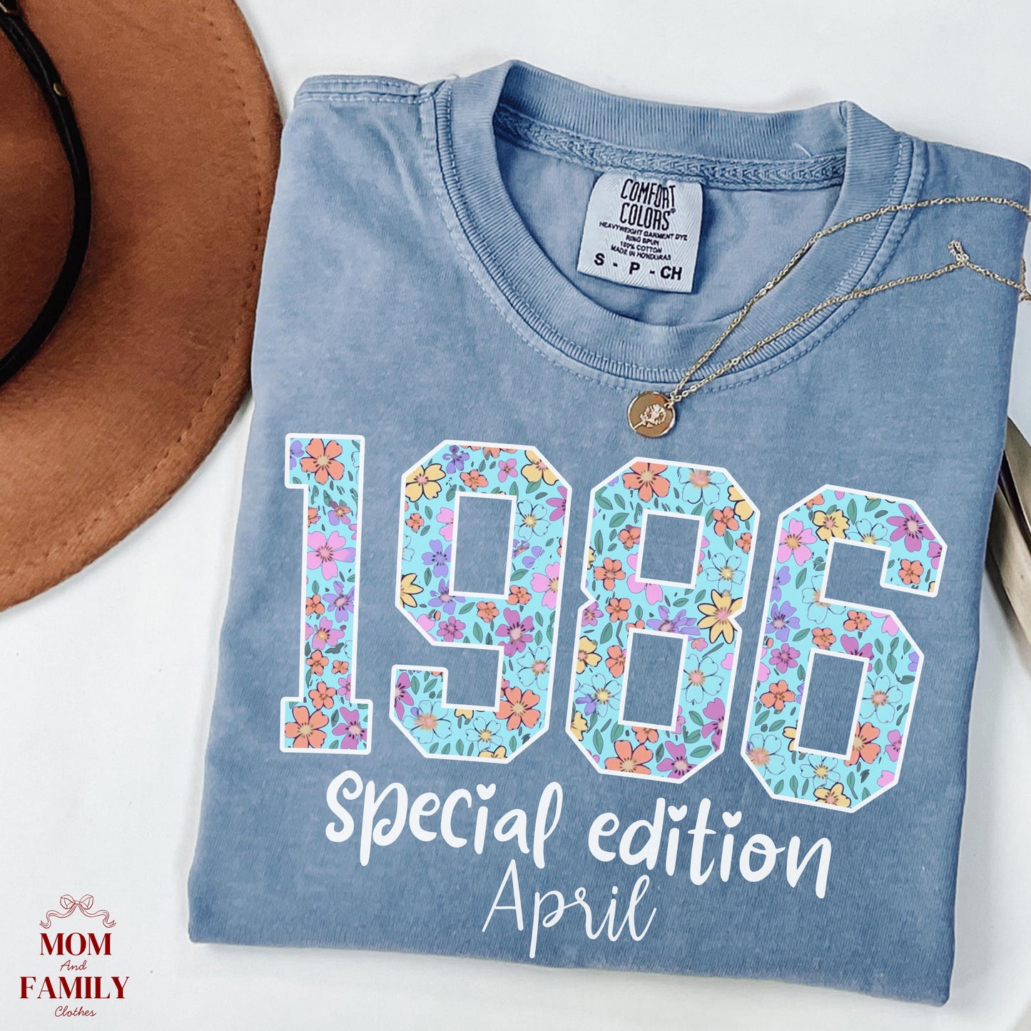 1986 Birthday Sweatshirt, 40th Birthday Gift For Her, Floral 1986 Shirt, Custom Birth Year Crewneck, June Special Edition