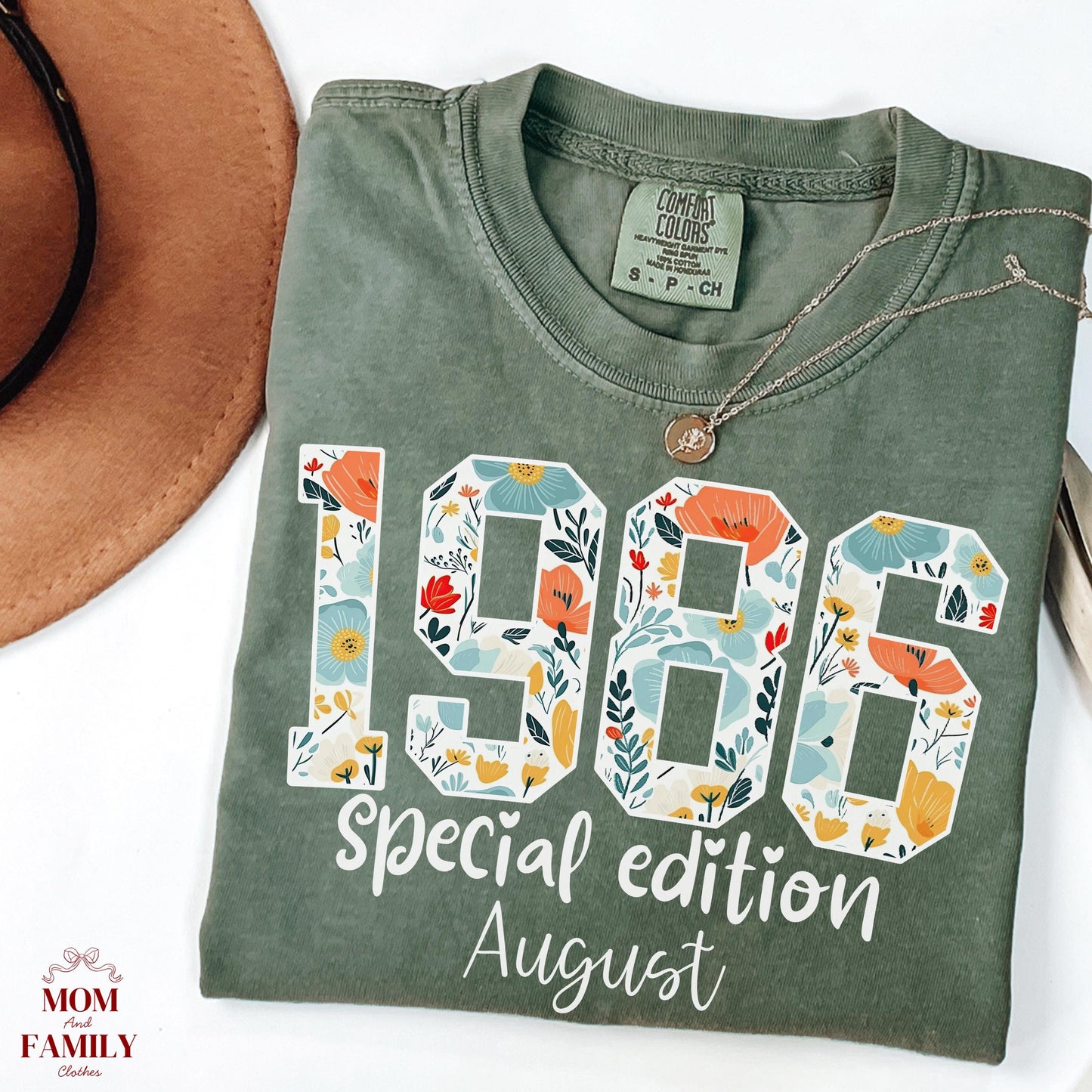 1986 Birthday Sweatshirt, 40th Birthday Gift For Her, Floral 1986 Shirt, Custom Birth Year Crewneck, June Special Edition