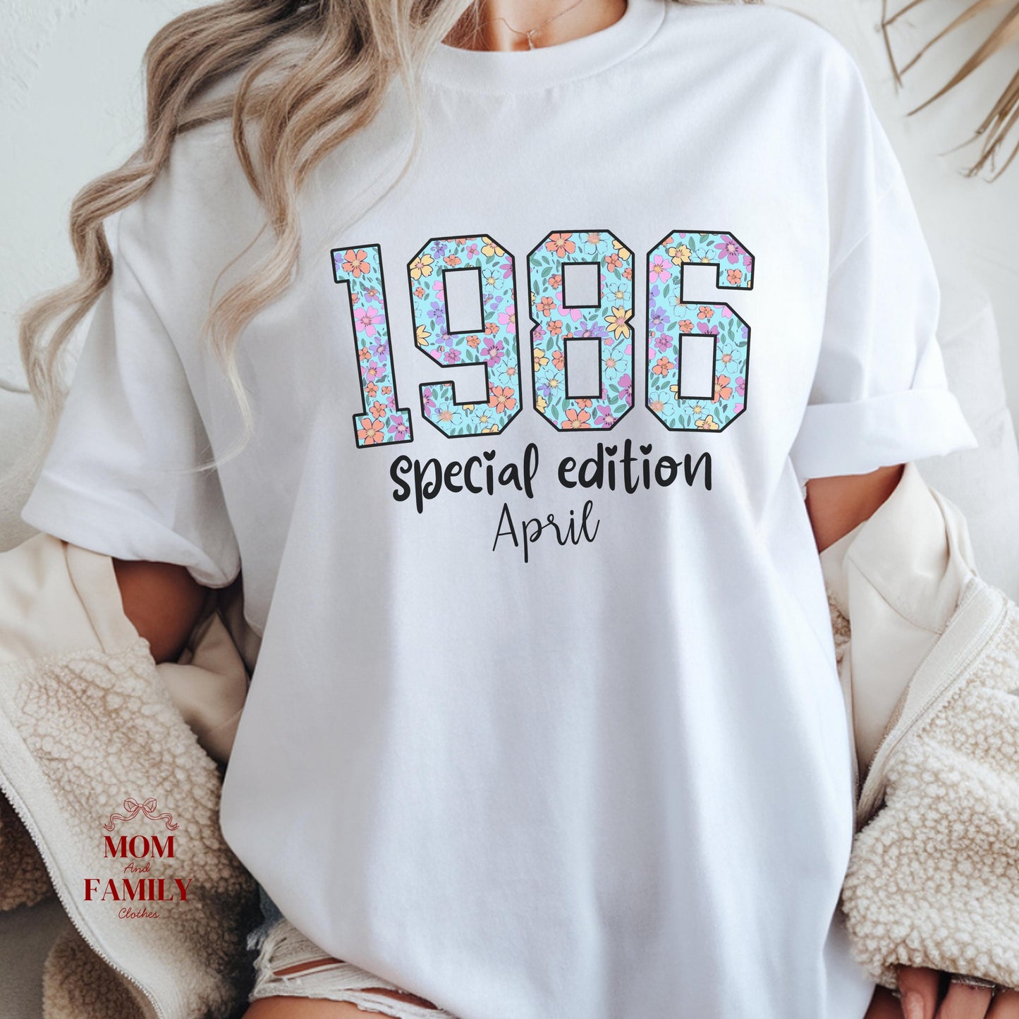 1986 Birthday Sweatshirt, 40th Birthday Gift For Her, Floral 1986 Shirt, Custom Birth Year Crewneck, June Special Edition