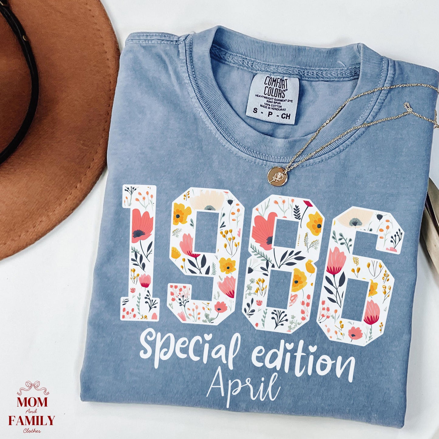 1986 Birthday Sweatshirt, 40th Birthday Gift For Her, Floral 1986 Shirt, Custom Birth Year Crewneck, June Special Edition