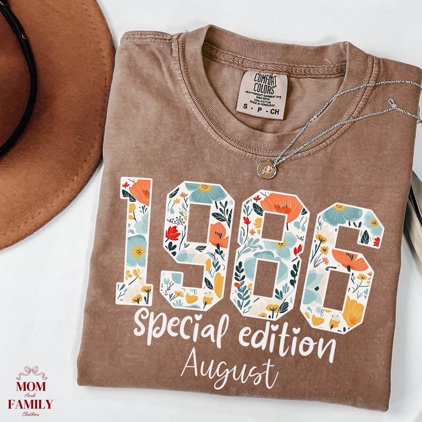 1986 Birthday Sweatshirt, 40th Birthday Gift For Her, Floral 1986 Shirt, Custom Birth Year Crewneck, June Special Edition