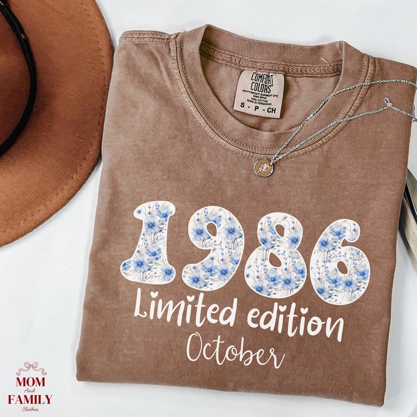 1986 Birthday Sweatshirt, 40th Birthday Gift For Her, Floral 1986 Shirt, Custom Birth Year Crewneck, June Special Edition