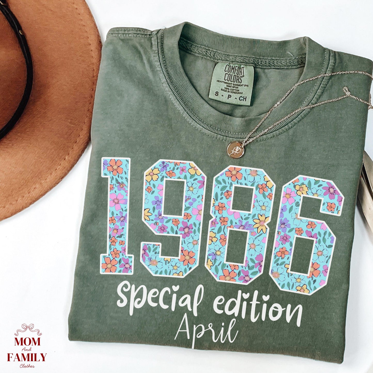1986 Birthday Sweatshirt, 40th Birthday Gift For Her, Floral 1986 Shirt, Custom Birth Year Crewneck, June Special Edition