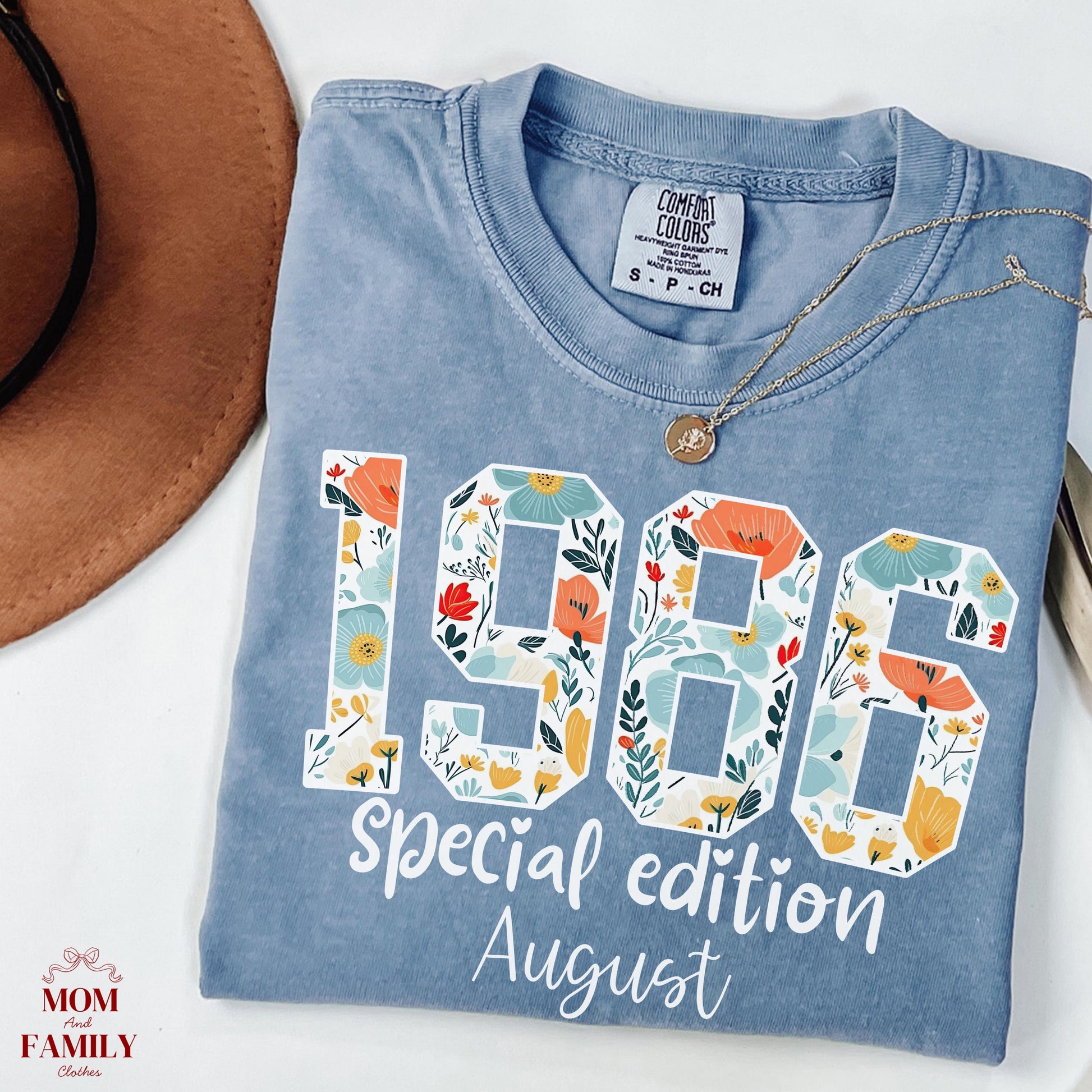 1986 Birthday Sweatshirt, 40th Birthday Gift For Her, Floral 1986 Shirt, Custom Birth Year Crewneck, June Special Edition