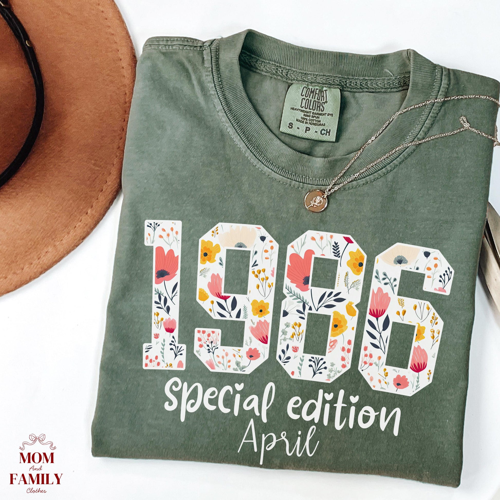 1986 Birthday Sweatshirt, 40th Birthday Gift For Her, Floral 1986 Shirt, Custom Birth Year Crewneck, June Special Edition