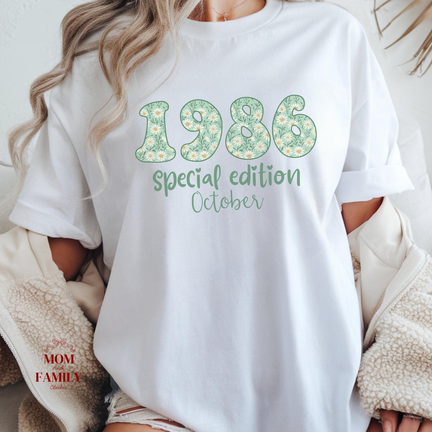 1986 Birthday Sweatshirt, 40th Birthday Gift For Her, Floral 1986 Shirt, Custom Birth Year Crewneck, June Special Edition
