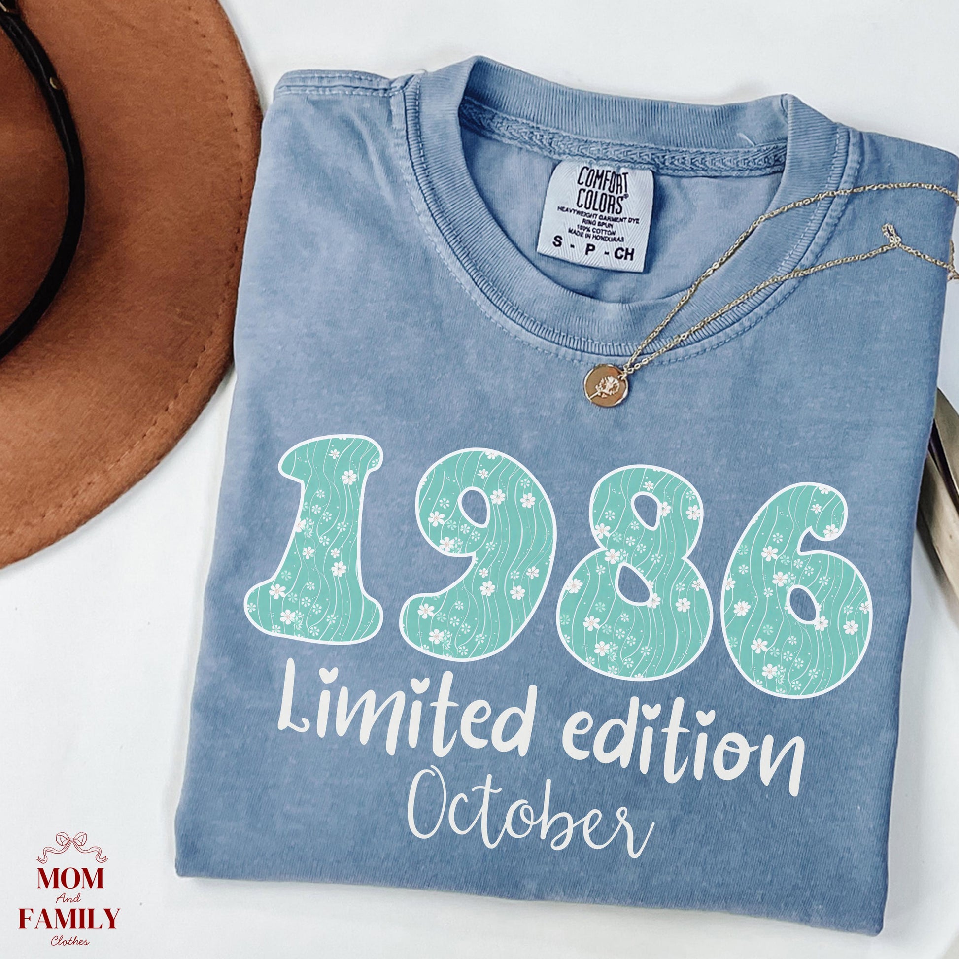 1986 Birthday Sweatshirt, 40th Birthday Gift For Her, Floral 1986 Shirt, Custom Birth Year Crewneck, June Special Edition