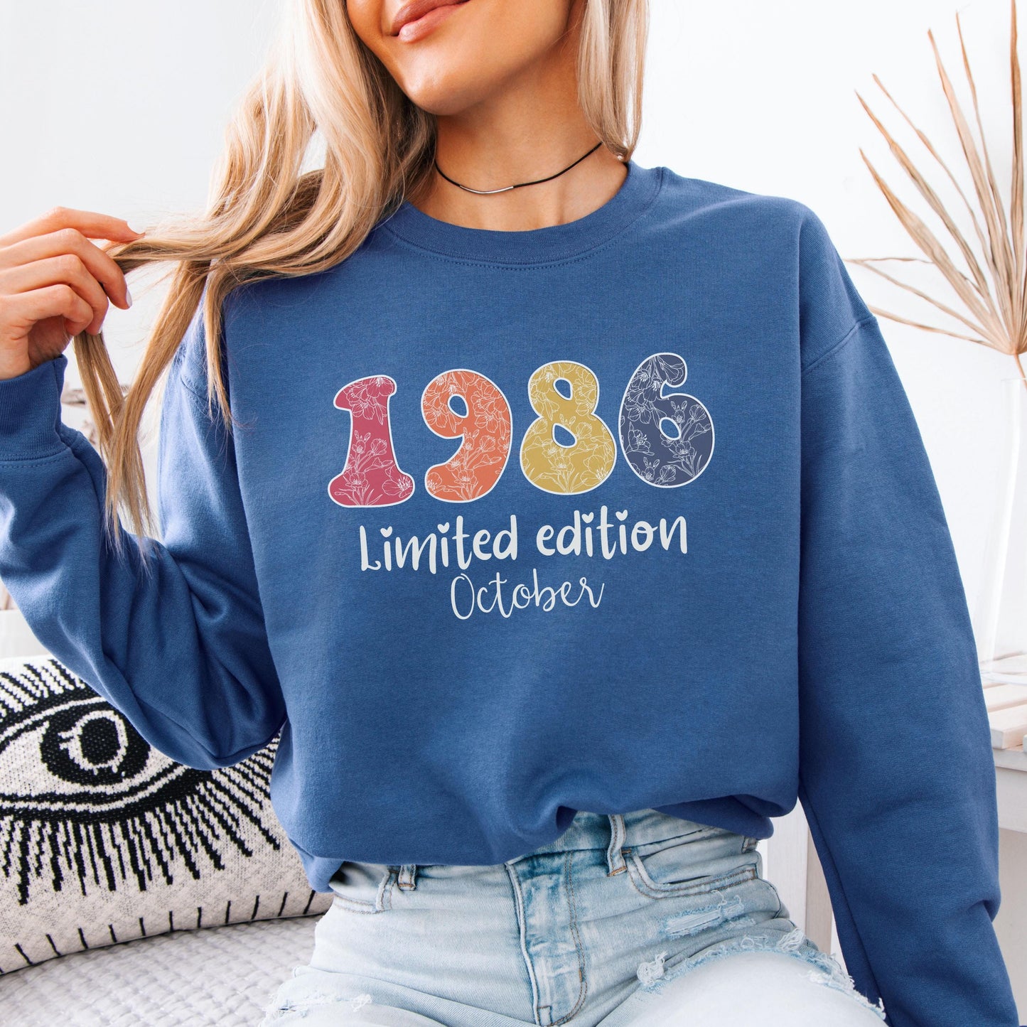 1986 Birthday Sweatshirt, 40th Birthday Gift For Her, Limited Edition 1986 Shirt, Custom Birth Year Crewneck, November Bday