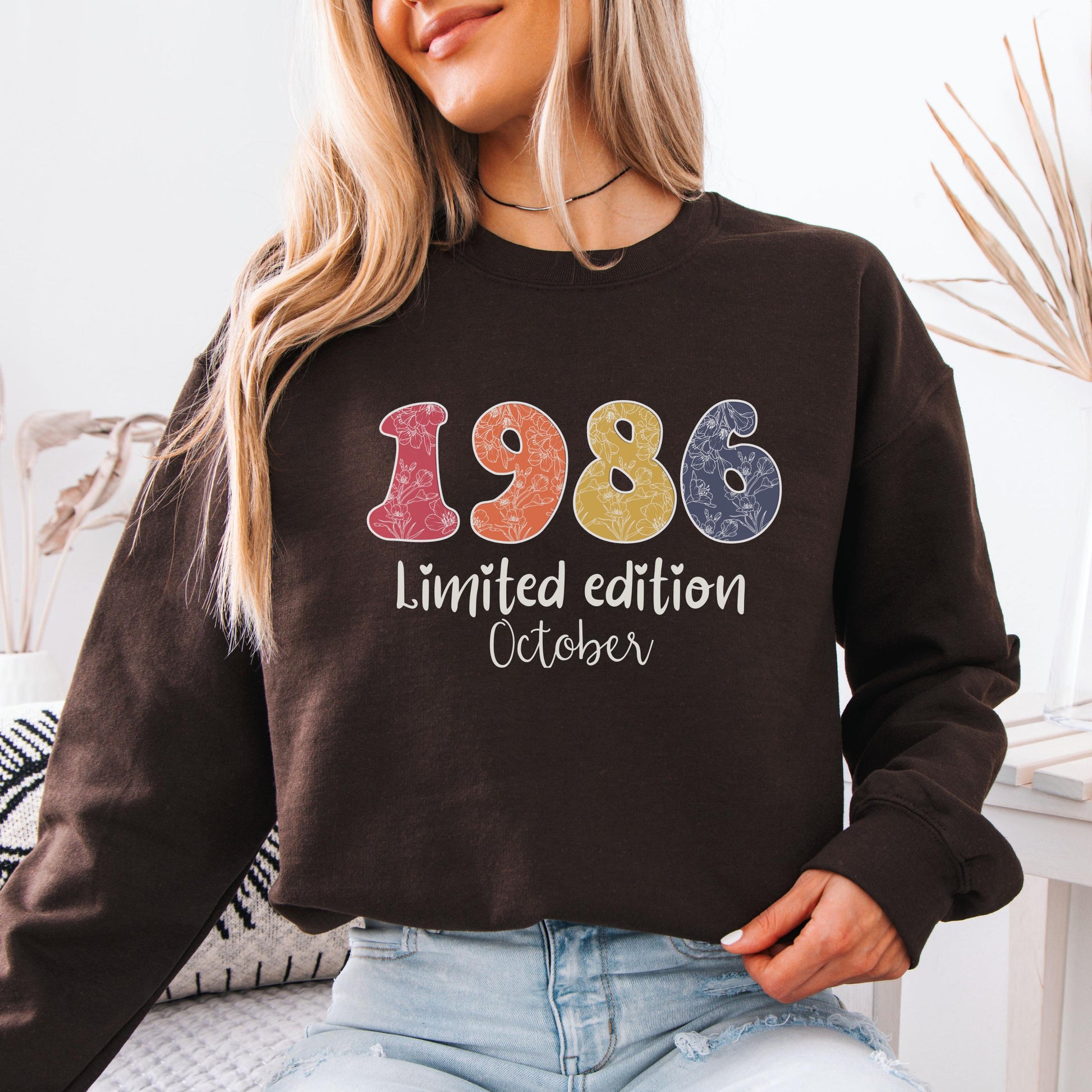 1986 Birthday Sweatshirt, 40th Birthday Gift For Her, Limited Edition 1986 Shirt, Custom Birth Year Crewneck, November Bday
