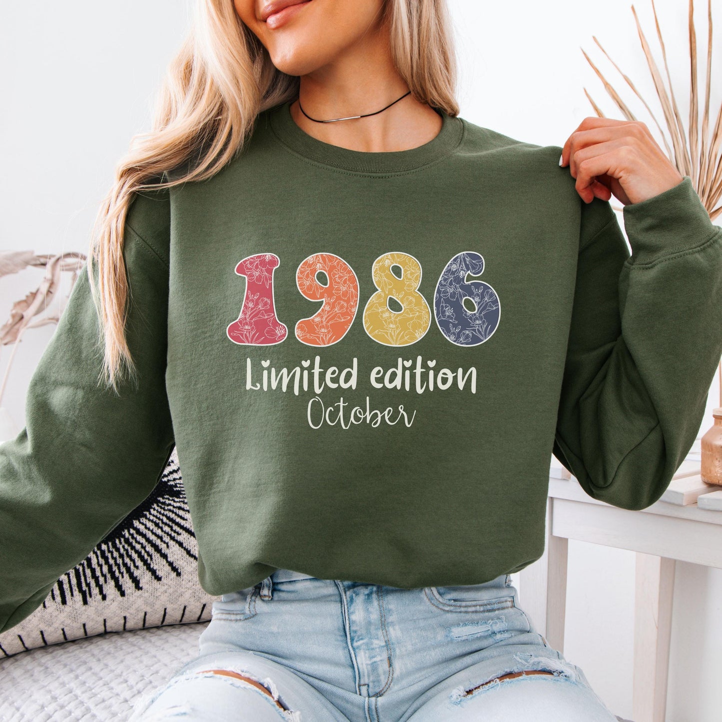 1986 Birthday Sweatshirt, 40th Birthday Gift For Her, Limited Edition 1986 Shirt, Custom Birth Year Crewneck, November Bday
