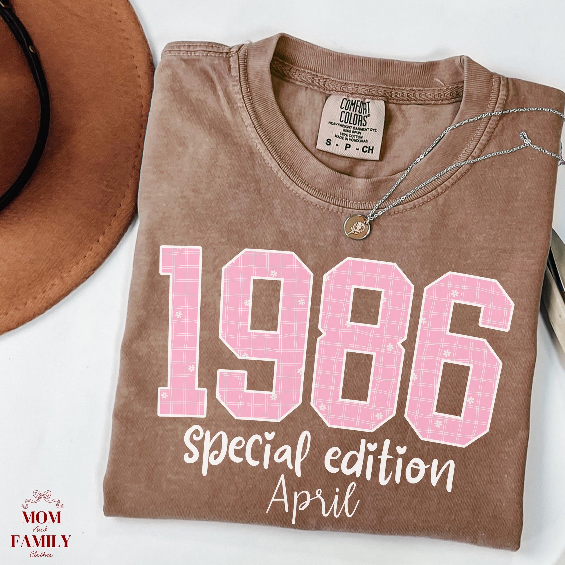 1986 Birthday Sweatshirt, 40th Birthday Gift For Her, Pink Retro 1986 Shirt, Custom Birth Year Crewneck, April Special Edition
