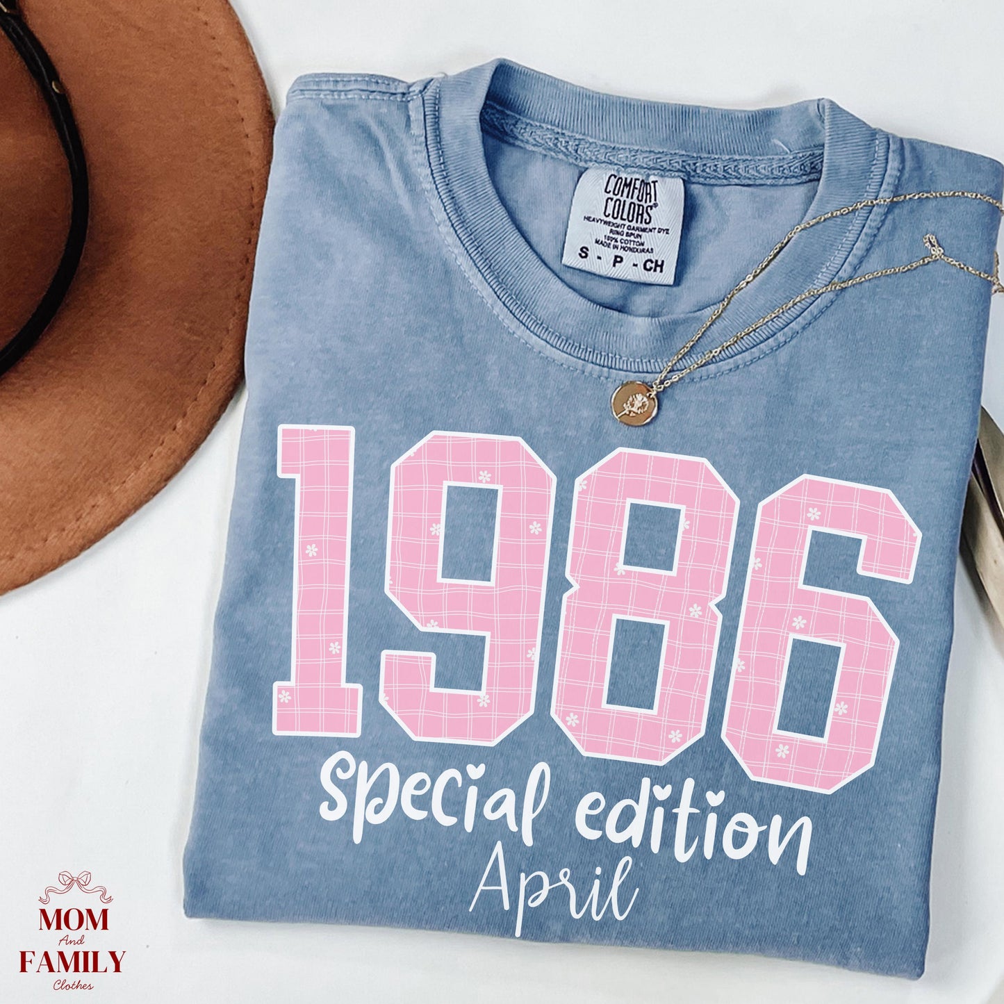 1986 Birthday Sweatshirt, 40th Birthday Gift For Her, Pink Retro 1986 Shirt, Custom Birth Year Crewneck, April Special Edition