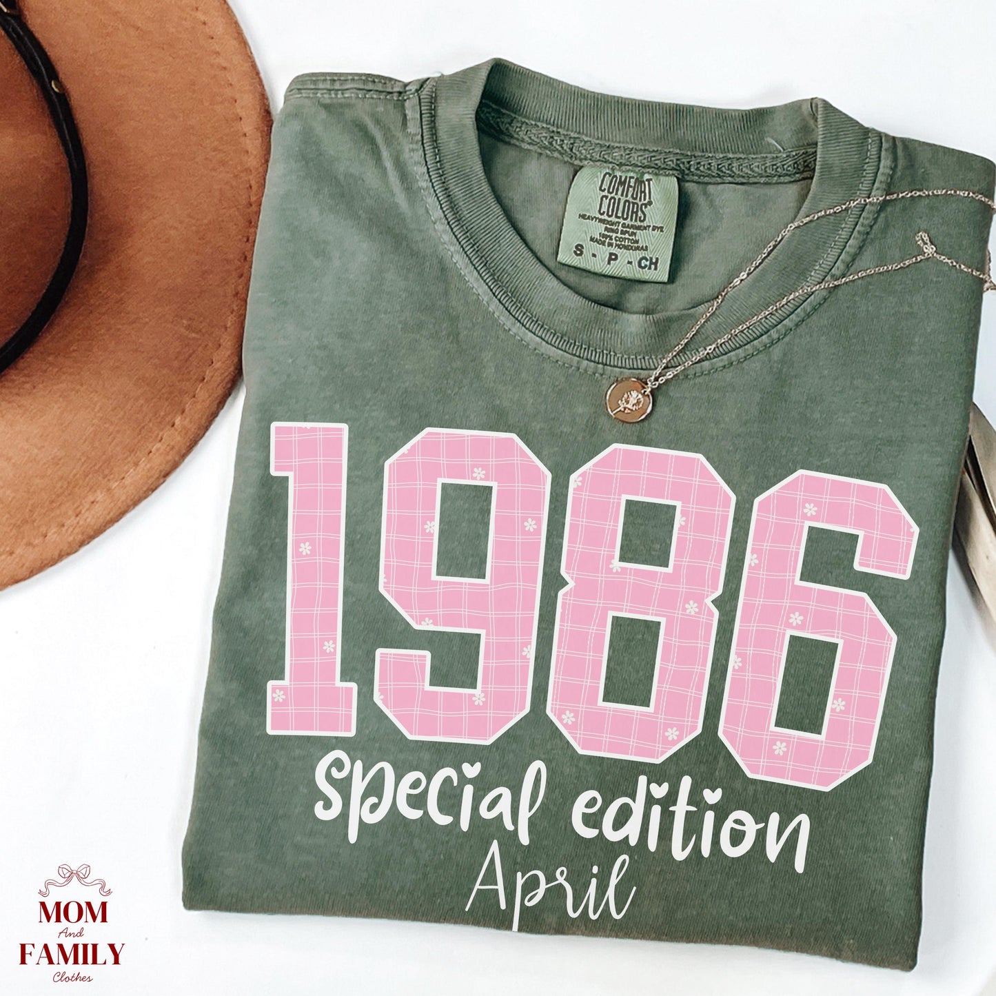 1986 Birthday Sweatshirt, 40th Birthday Gift For Her, Pink Retro 1986 Shirt, Custom Birth Year Crewneck, April Special Edition