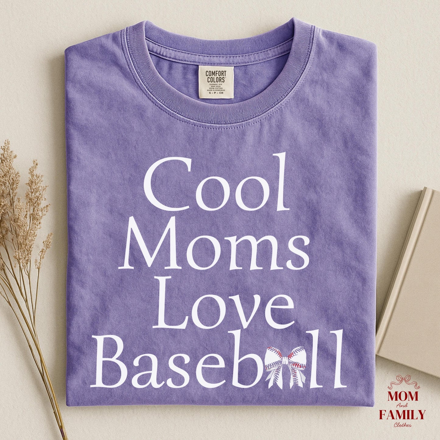 Comfort Colors® Cool Moms Love Baseball Shirt, Funny Baseball Mom Tee, Sports Mama Gift, Game Day Outfit, Mother's Day Baseball Shirt