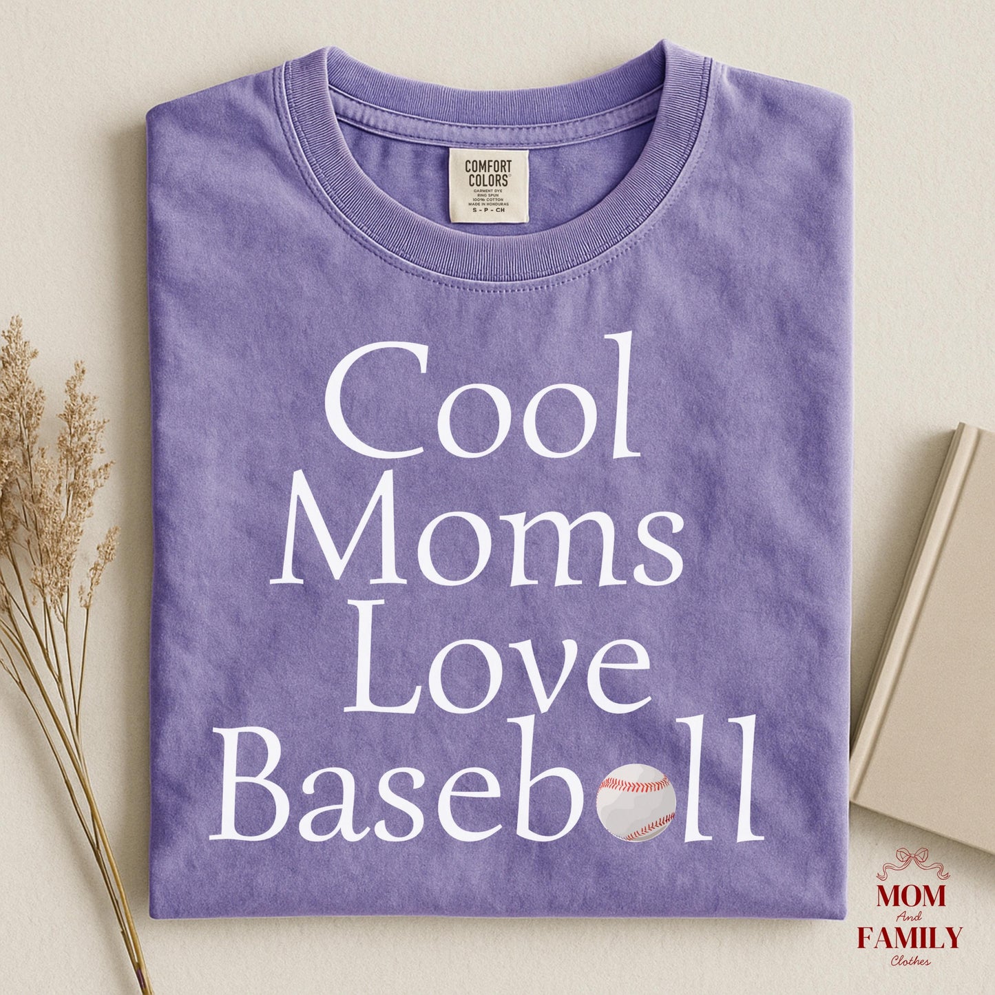 Comfort Colors® Cool Moms Love Baseball Shirt, Funny Baseball Mom Tee, Sports Mama Gift, Game Day Outfit, Mother's Day Baseball Shirt