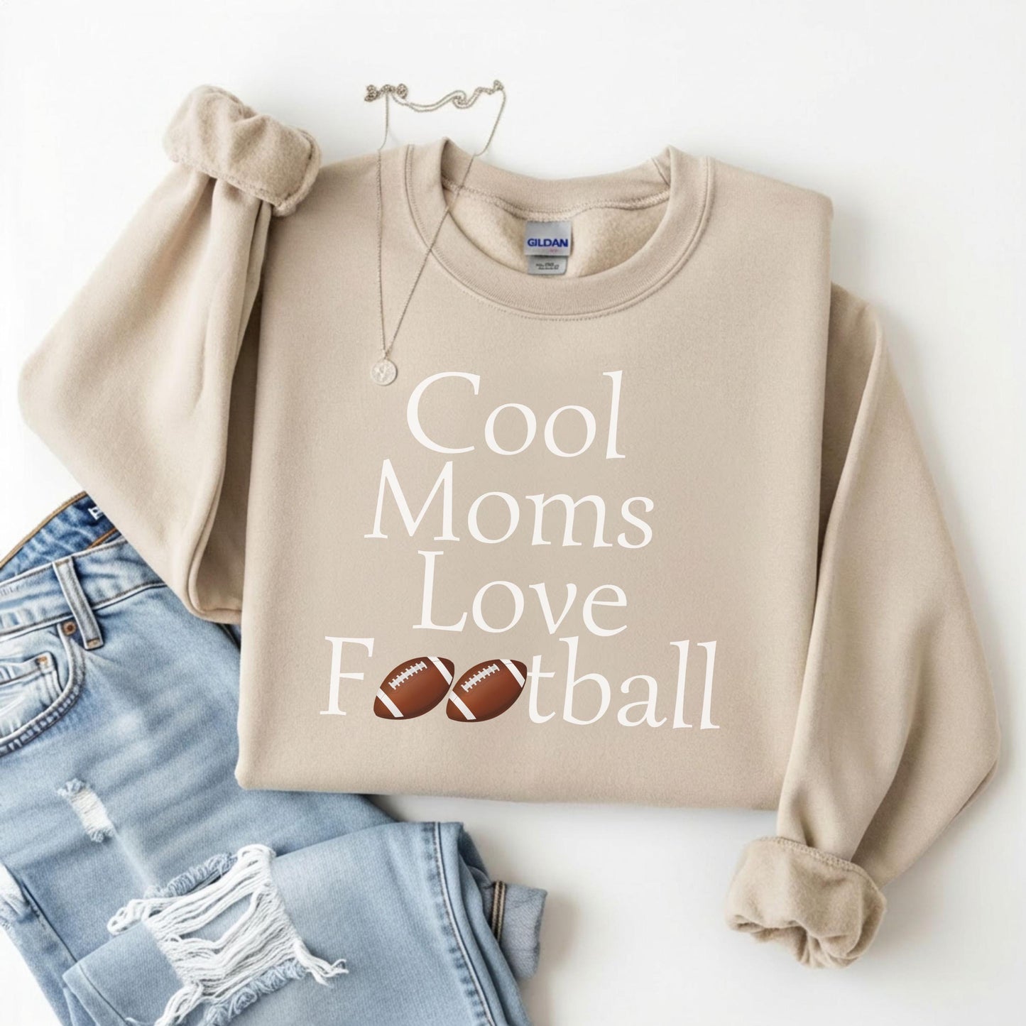 Comfort Colors® Cool Moms Love Football Shirt, Funny Game Day Mom Tee, Sports Mama Gift Idea, Fall Football Season Shirt, Tailgate Outfit