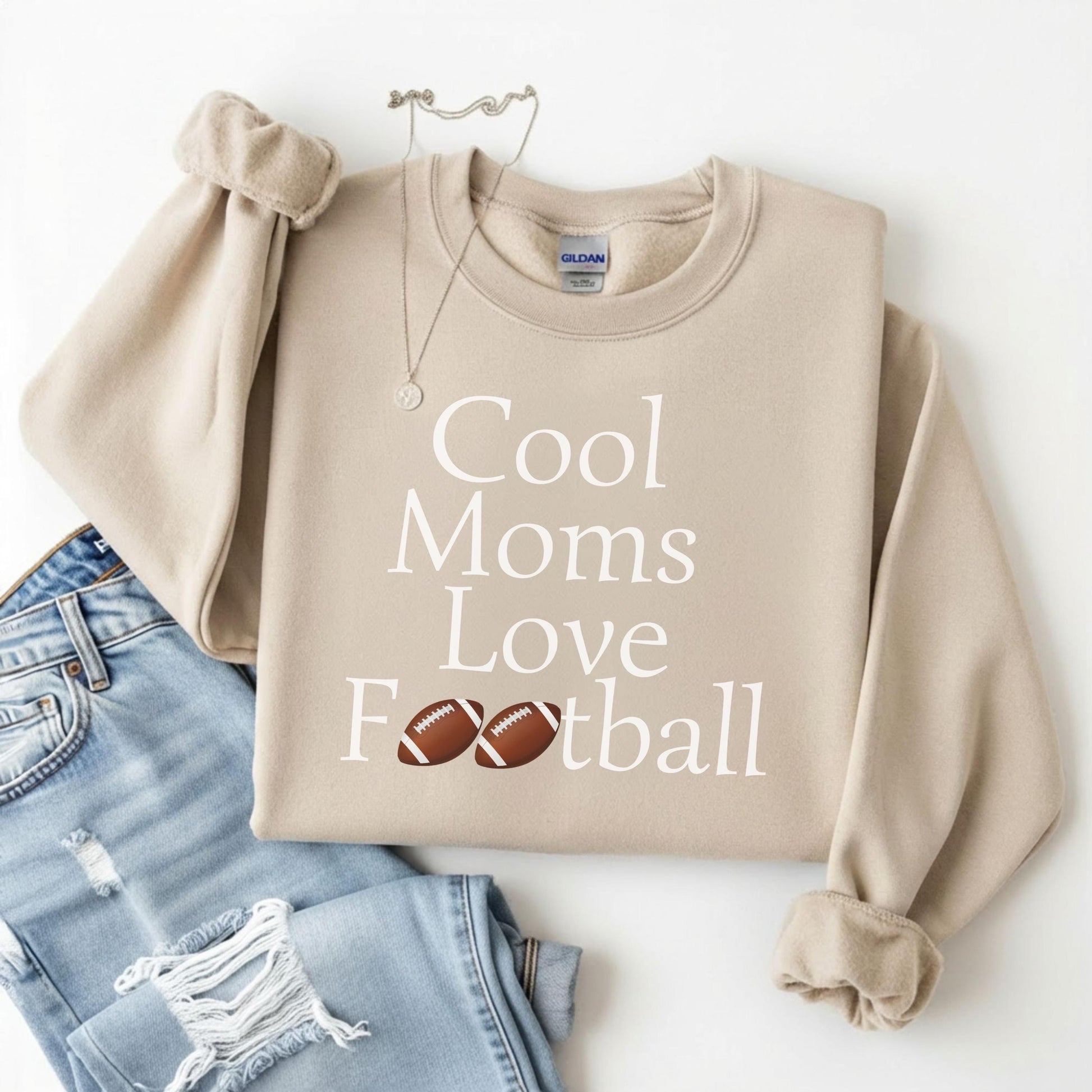 Comfort Colors® Cool Moms Love Football Shirt, Funny Game Day Mom Tee, Sports Mama Gift Idea, Fall Football Season Shirt, Tailgate Outfit