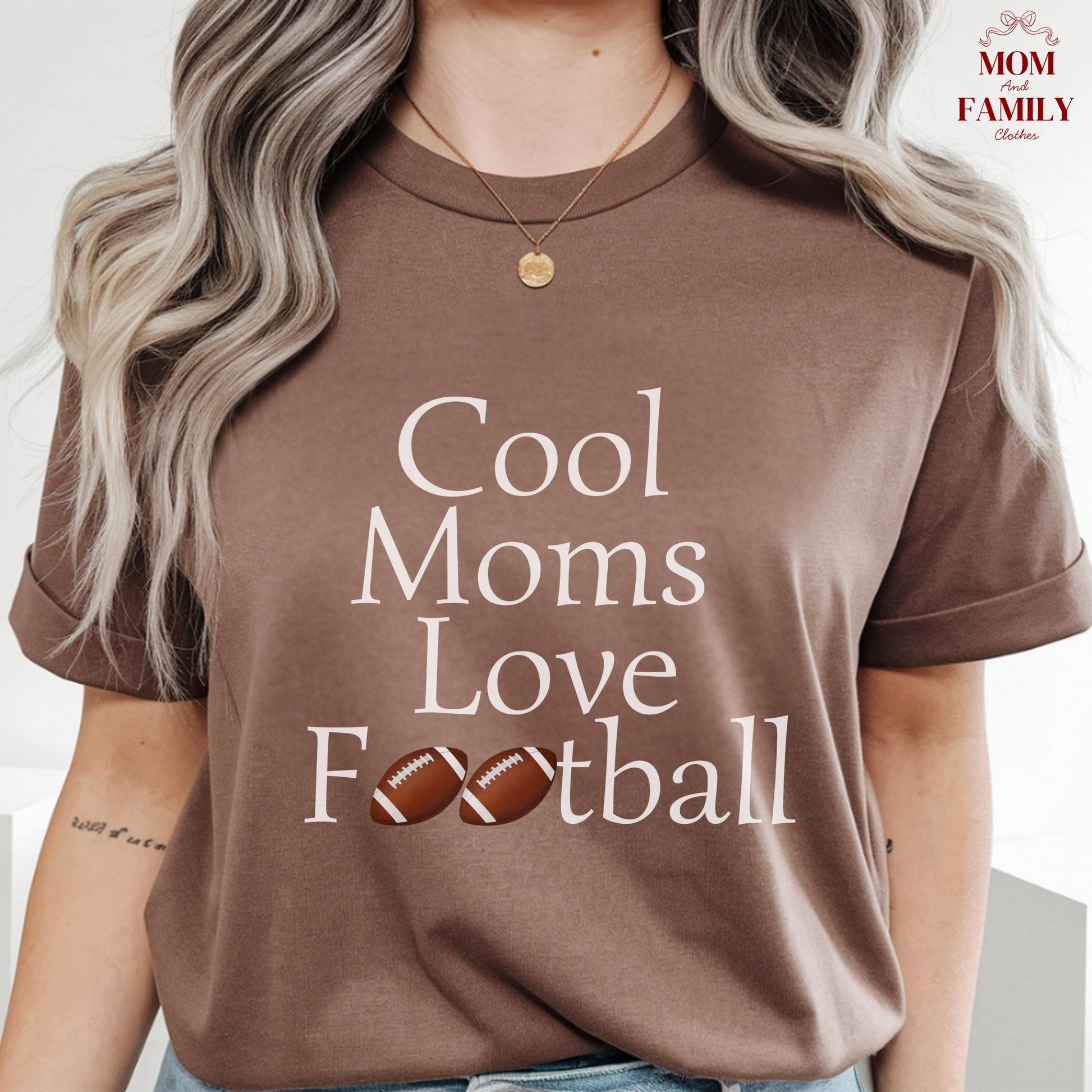 Comfort Colors® Cool Moms Love Football Shirt, Funny Game Day Mom Tee, Sports Mama Gift Idea, Fall Football Season Shirt, Tailgate Outfit