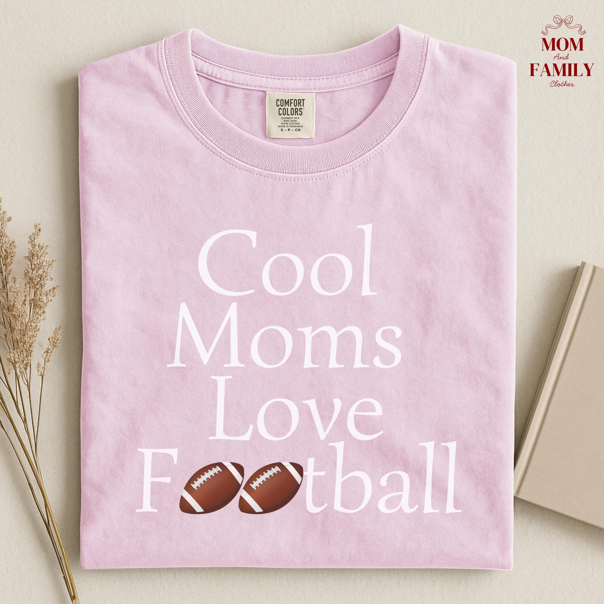 Comfort Colors® Cool Moms Love Football Shirt, Funny Game Day Mom Tee, Sports Mama Gift Idea, Fall Football Season Shirt, Tailgate Outfit