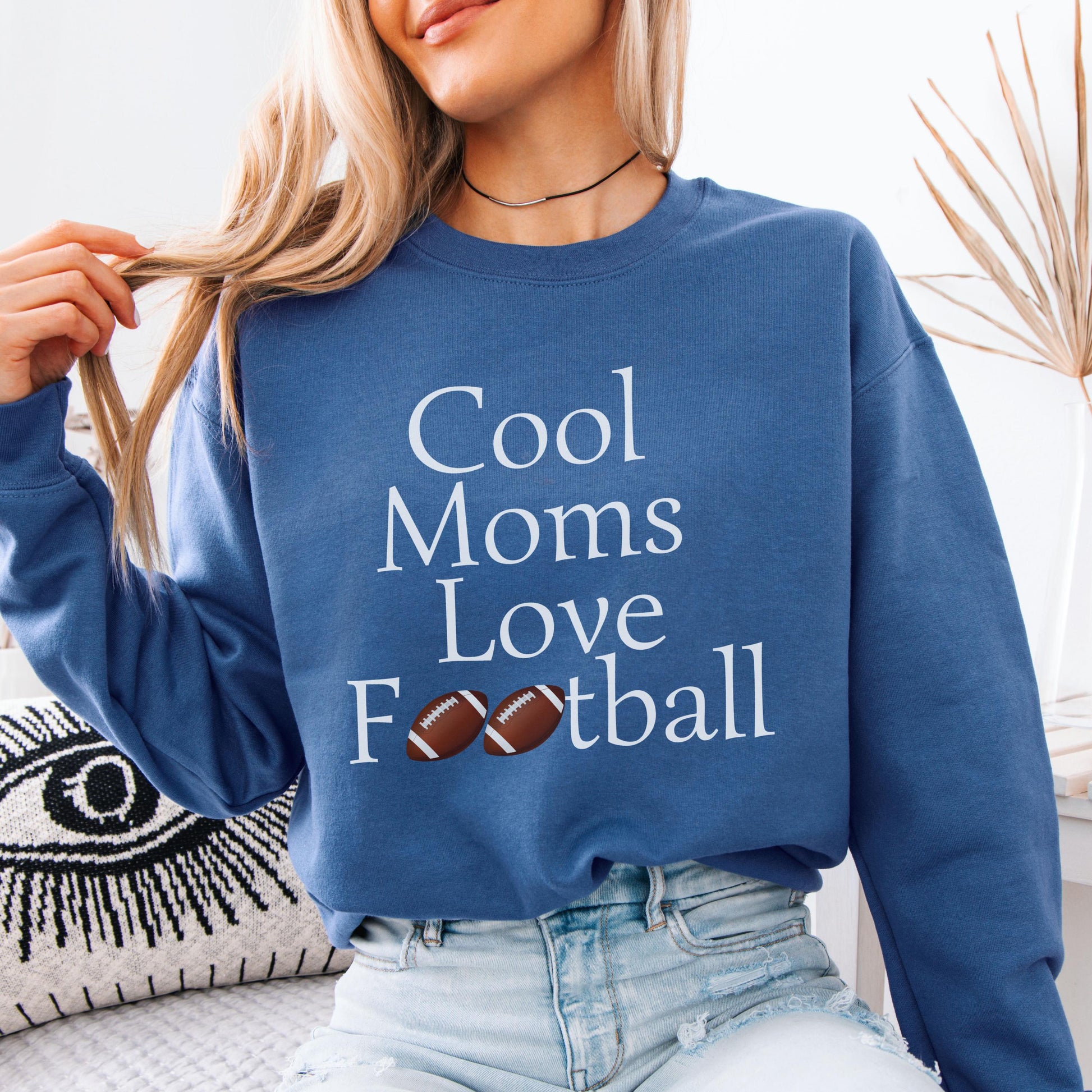 Comfort Colors® Cool Moms Love Football Shirt, Funny Game Day Mom Tee, Sports Mama Gift Idea, Fall Football Season Shirt, Tailgate Outfit