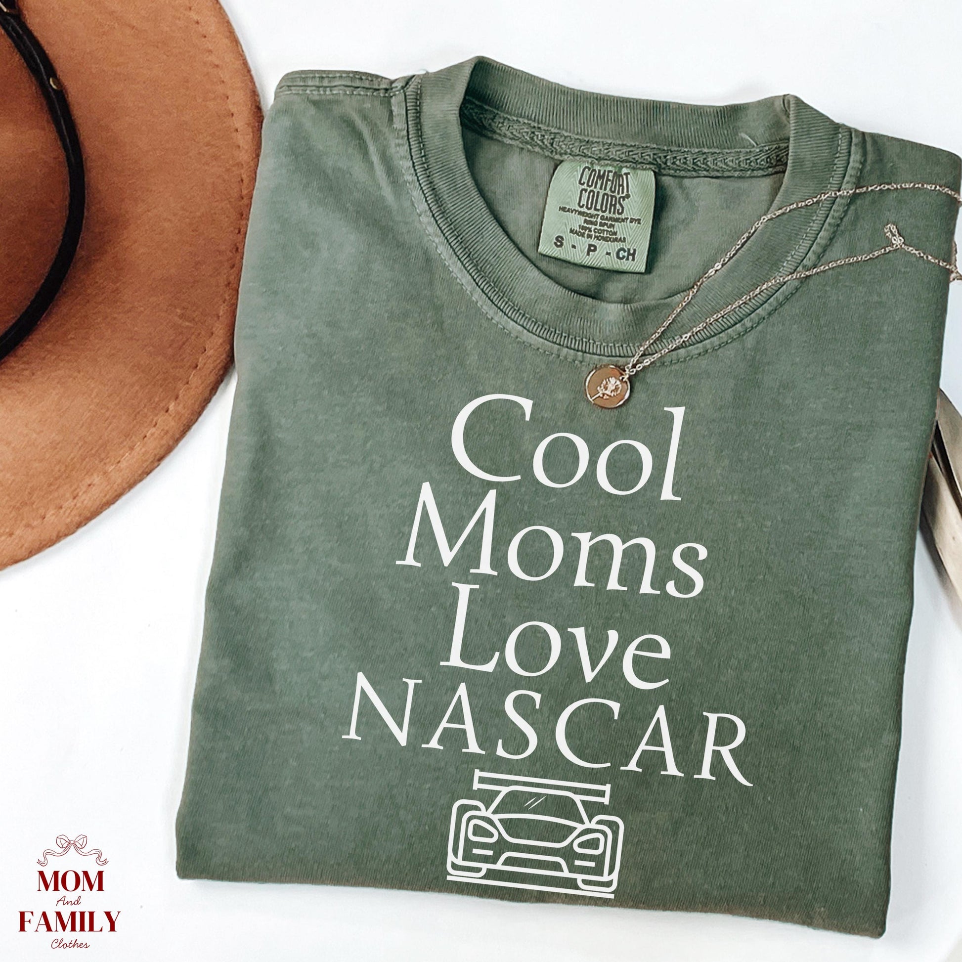 Comfort Colors® Cool Moms Love NASCAR Shirt, Funny Racing Mom Tee, Motorsports Fan Gift, Game Day Outfit, Mother's Day Car Lover Shirt