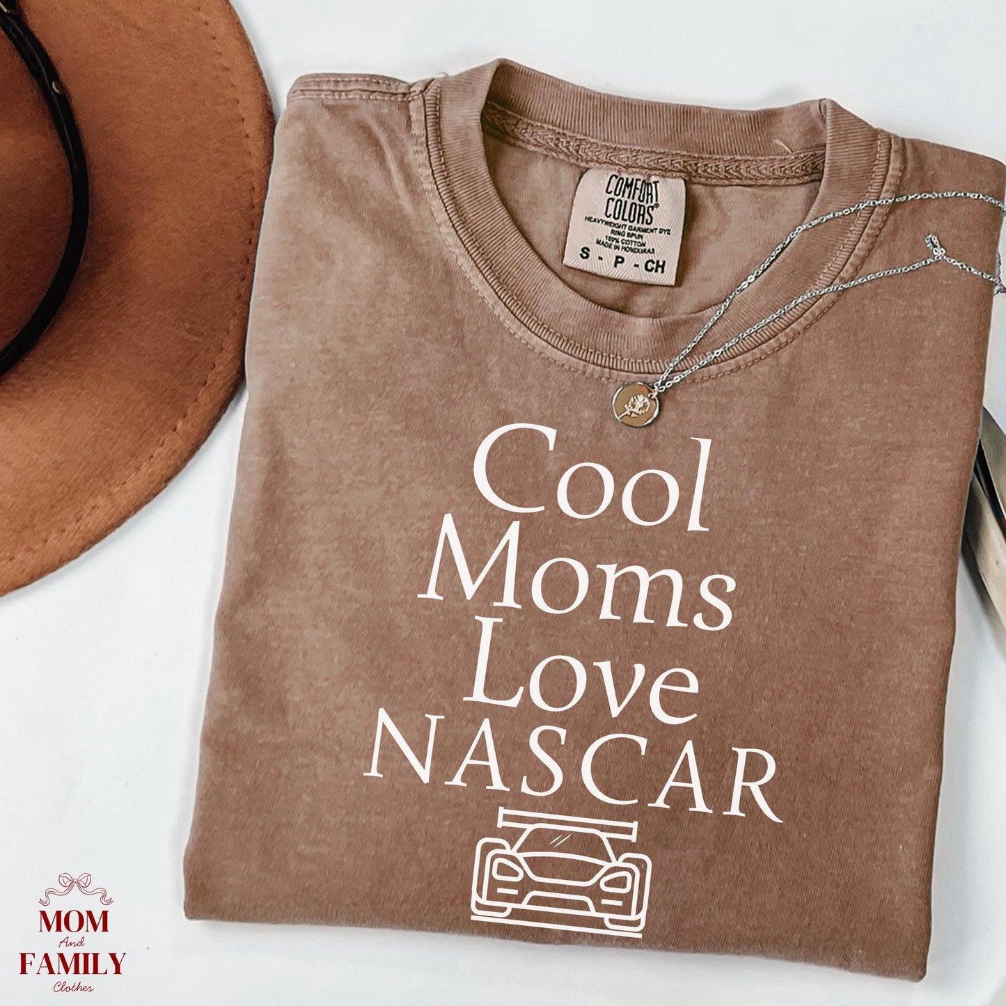Comfort Colors® Cool Moms Love NASCAR Shirt, Funny Racing Mom Tee, Motorsports Fan Gift, Game Day Outfit, Mother's Day Car Lover Shirt