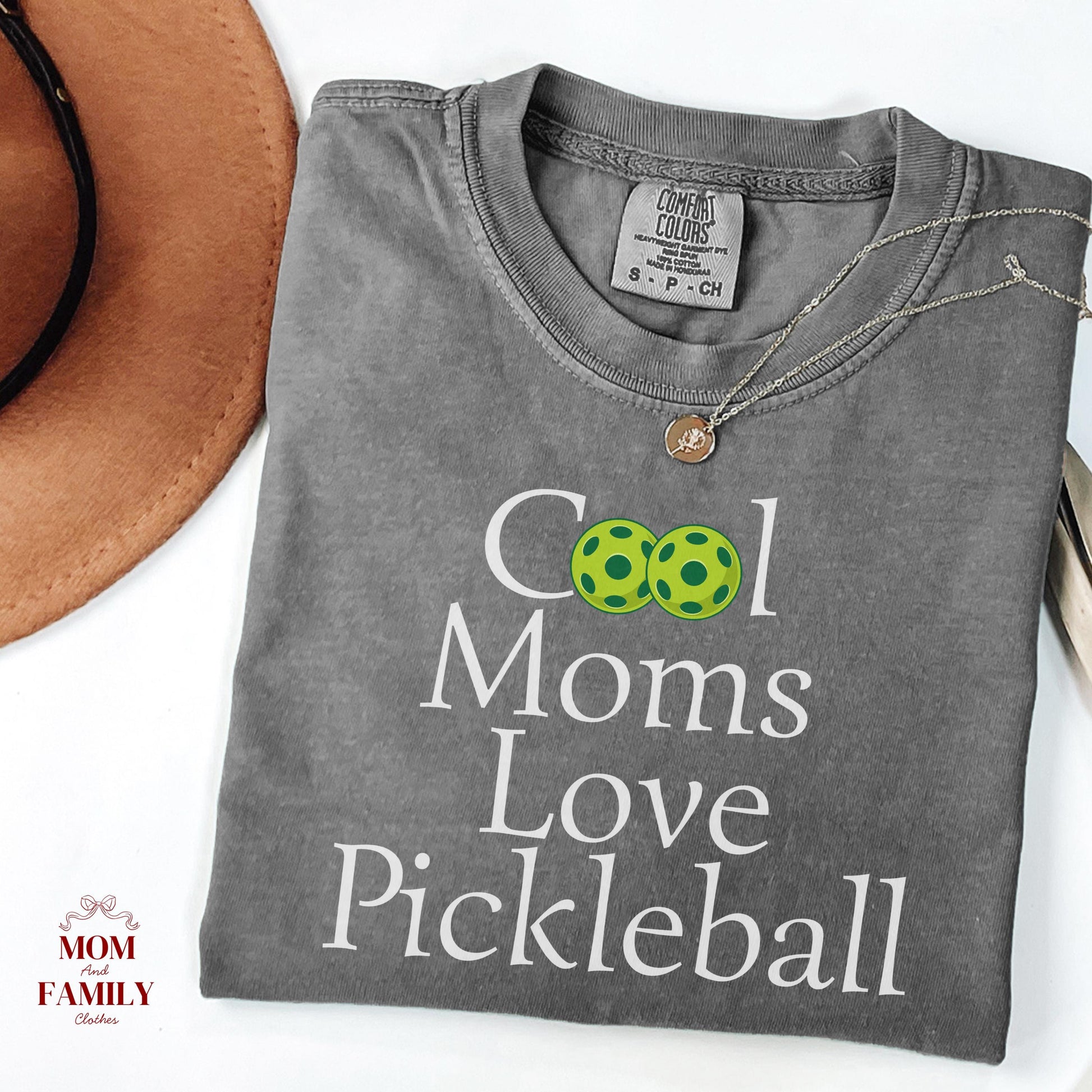 Comfort Colors® Cool Moms Love Pickleball Shirt, Funny Pickleball Mom Tee, Activewear Gift For Her, Game Day Outfit, Sporty Mom Shirt