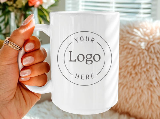Custom Logo Mug for Business | Personalized Company Logo Coffee Cup | Bulk Branded Mugs | Corporate Gift or Employee Thank You Cup